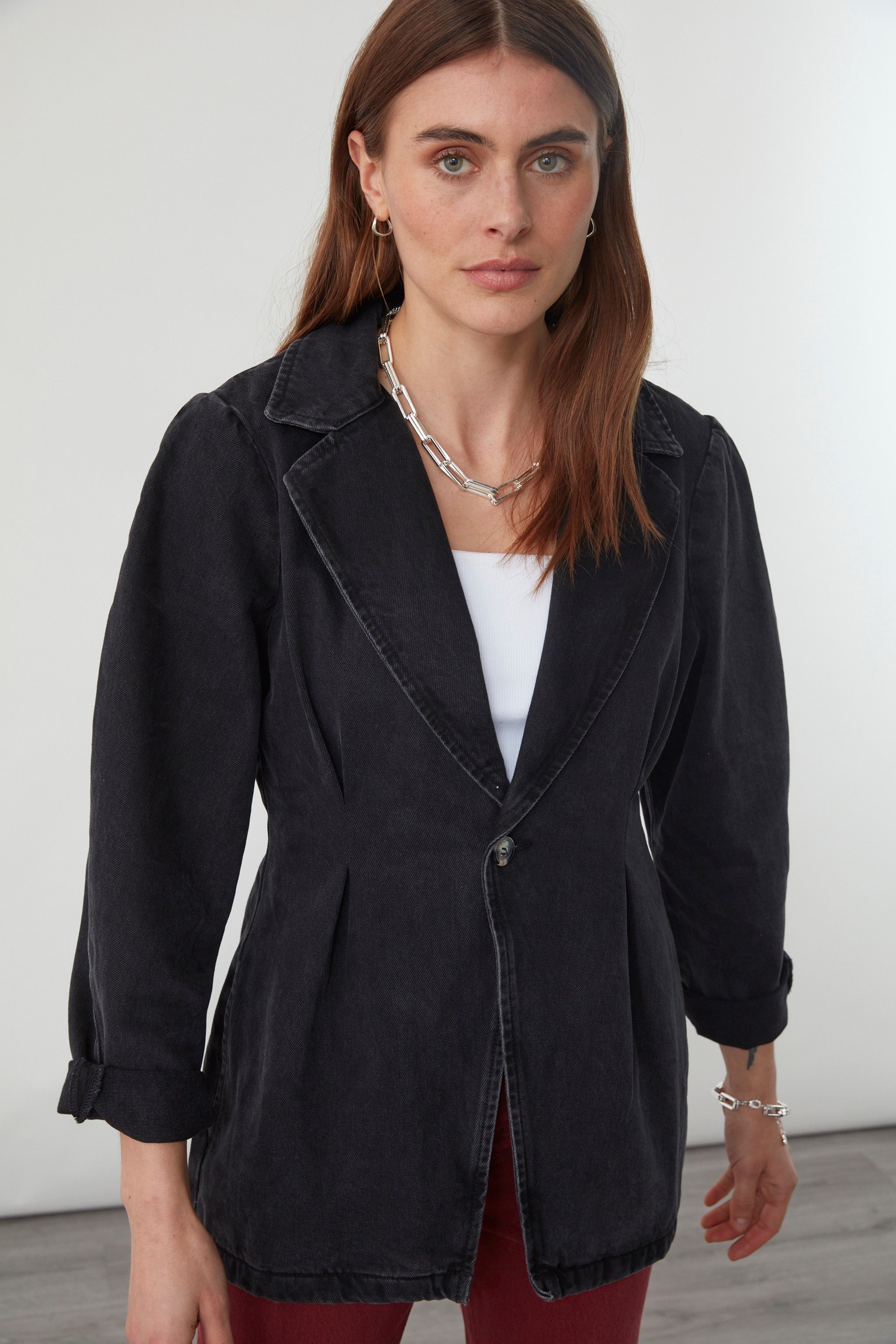 Bette Tailored Denim Jacket in Fairbanks