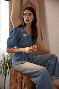 Cassie Top in Malibu Embroidery