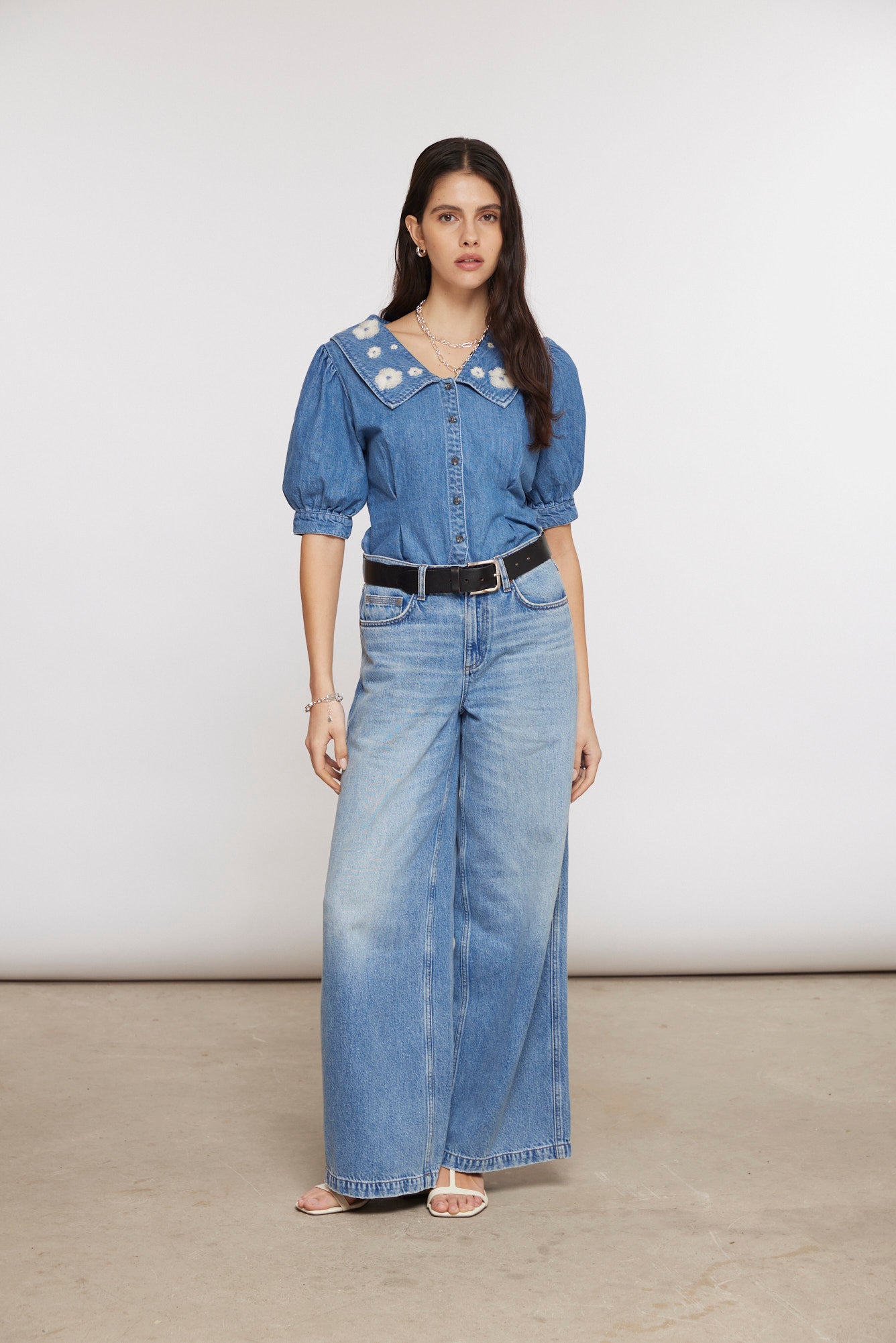 Cassie Top in Malibu Embroidery - seventy + mochi