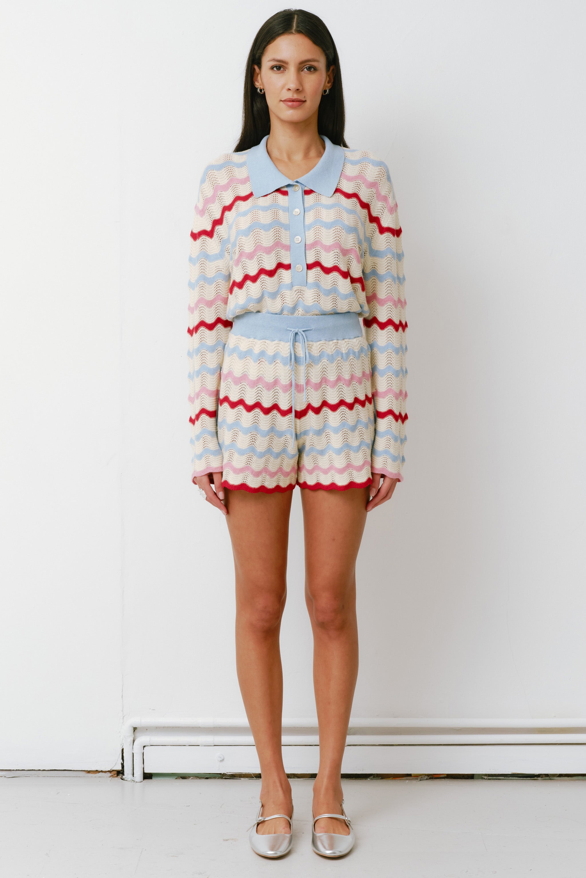 Edie Short in Baby Blue Stripe