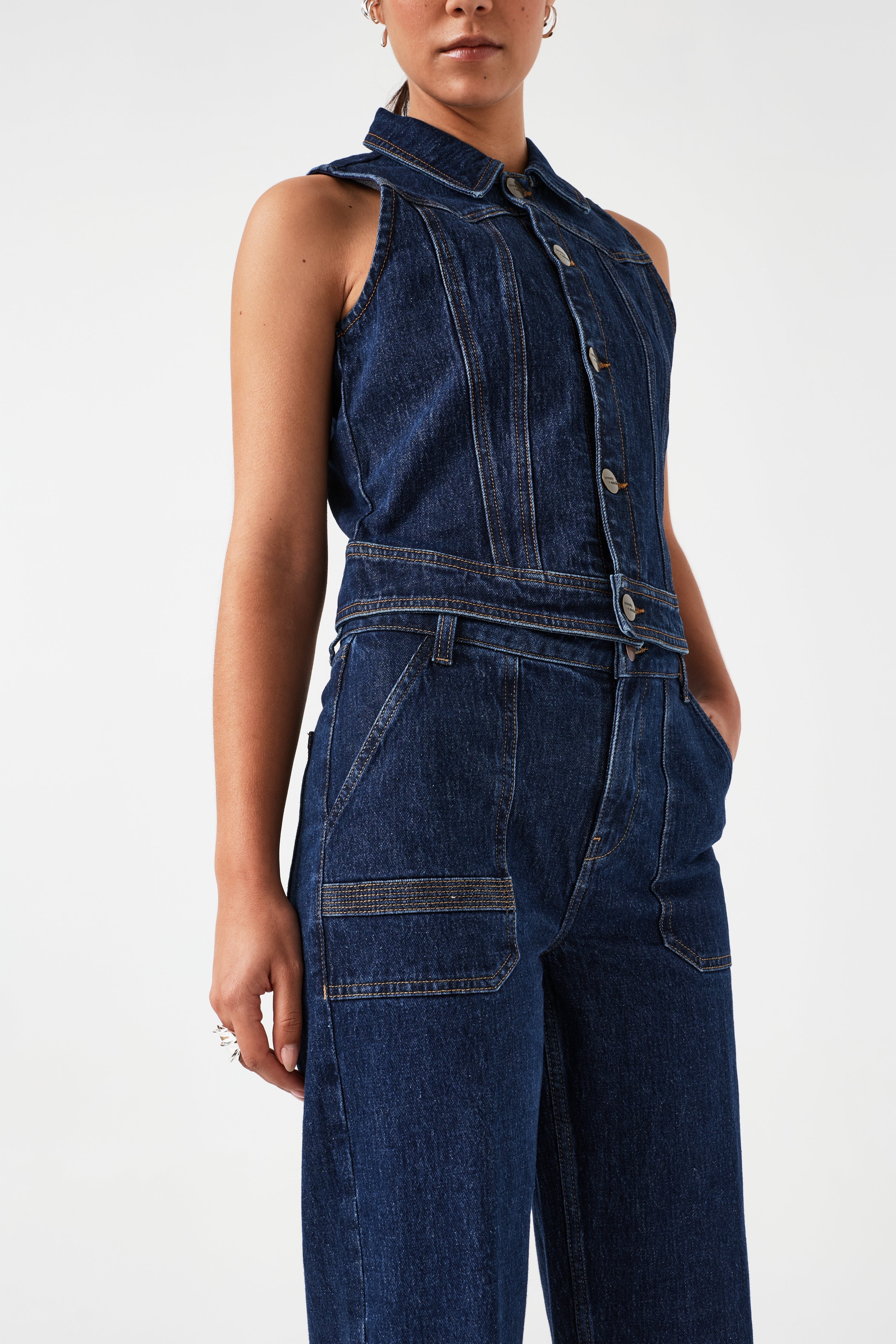 Cali Cropped Jacket in Dark Americana - seventy + mochi
