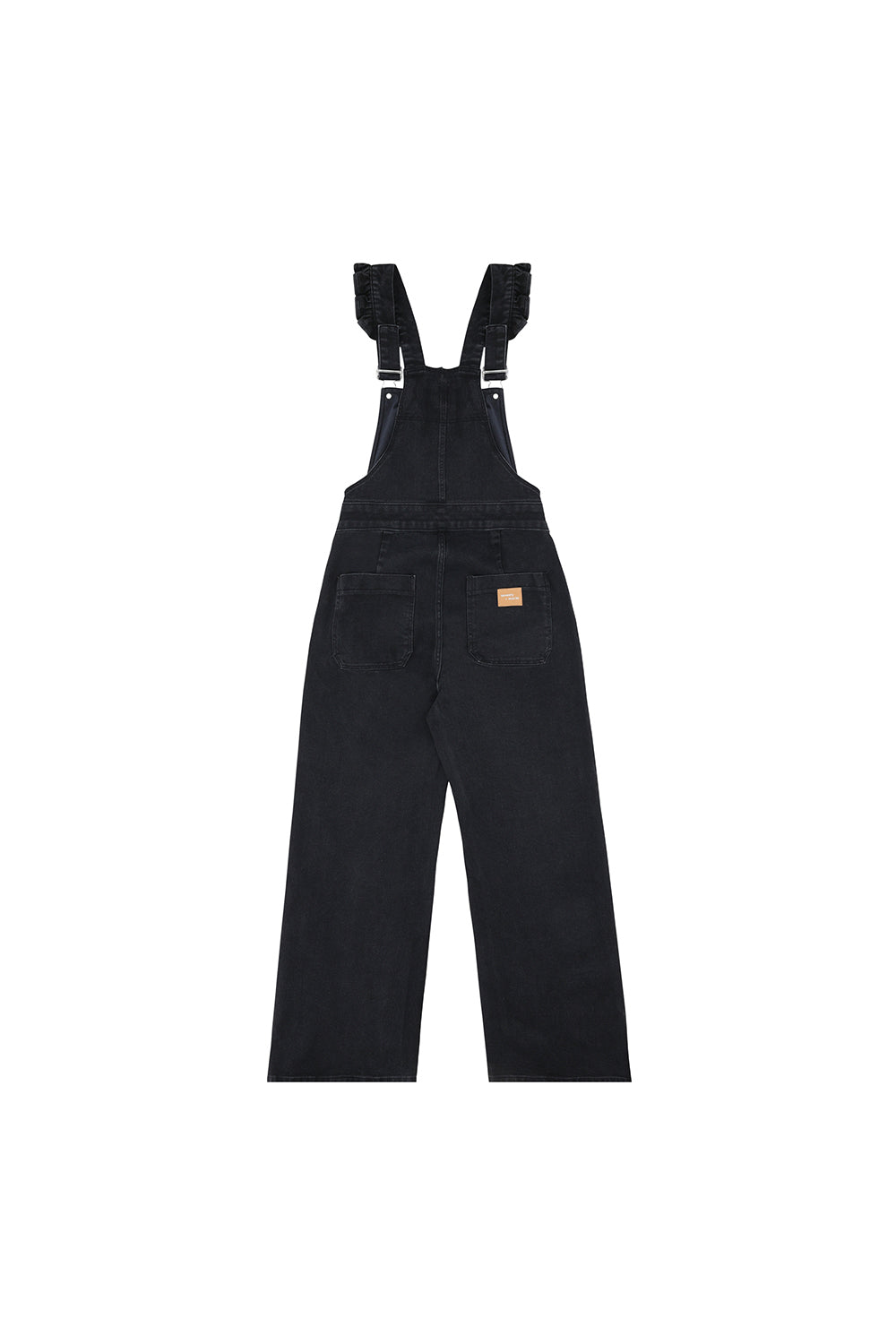 Elodie Frill Dungaree in Black Denim - seventy + mochi