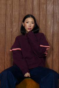 Aria Wool Sweater in Mulberry