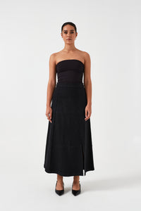 Faye Denim Slip Skirt in Vintage Black