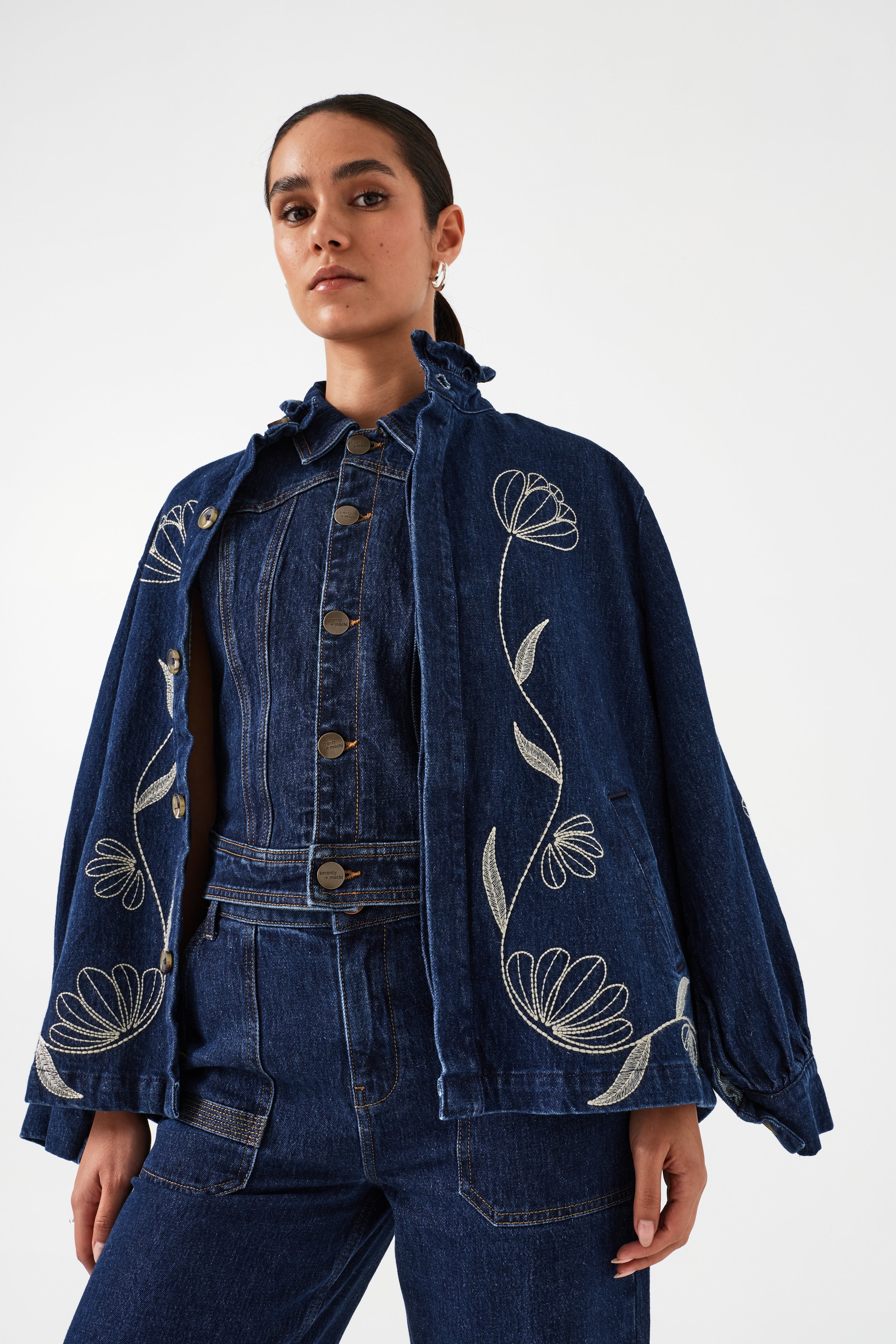 Cali Cropped Jacket in Dark Americana - seventy + mochi
