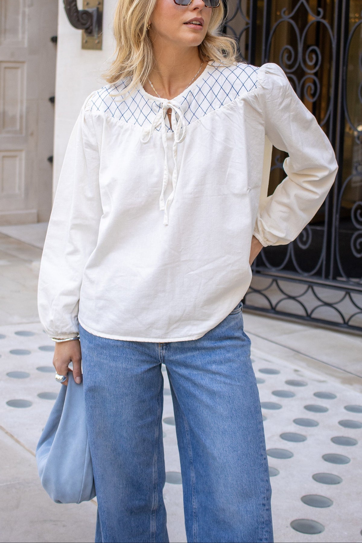 Clio Blouse in Ecru - seventy + mochi