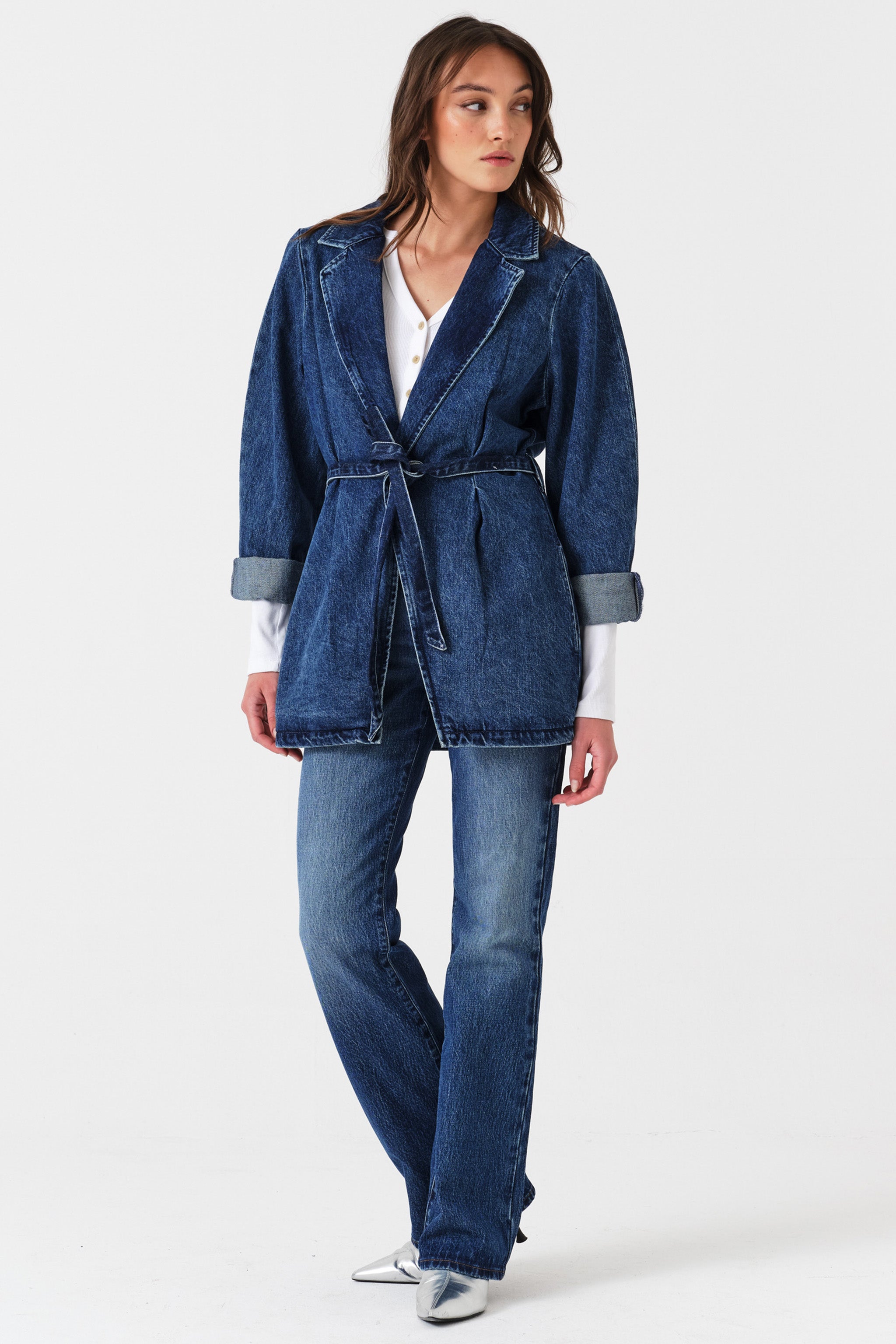 Bette Belted Denim Jacket in Phoenix
