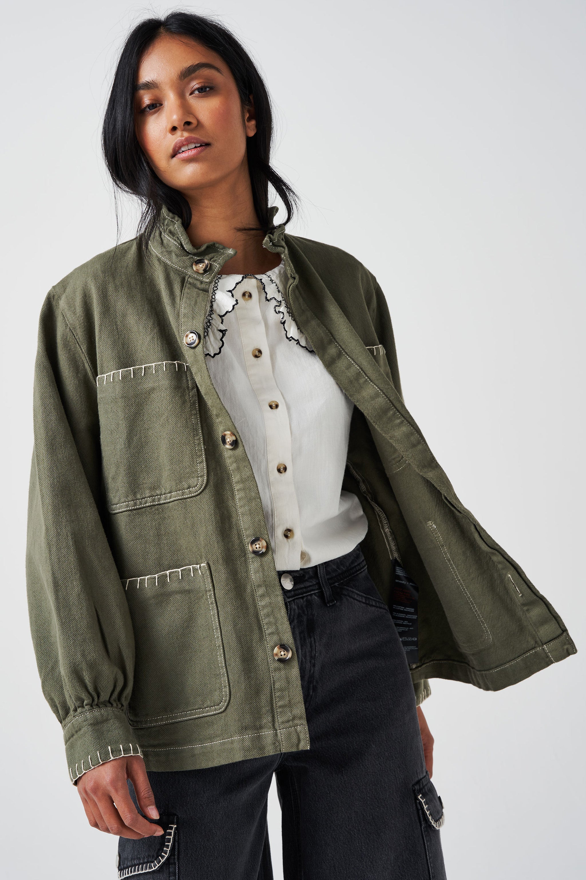 Pablo Denim Jacket in Khaki