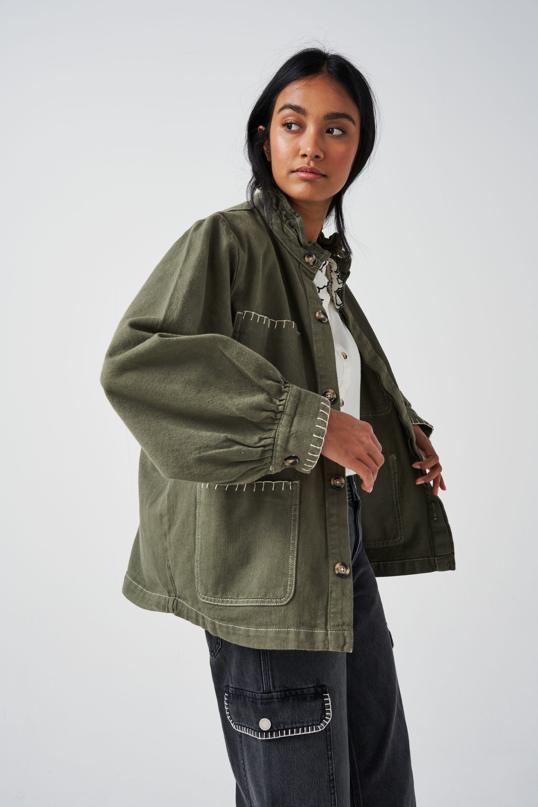 Pablo Jacket in Khaki - seventy + mochi