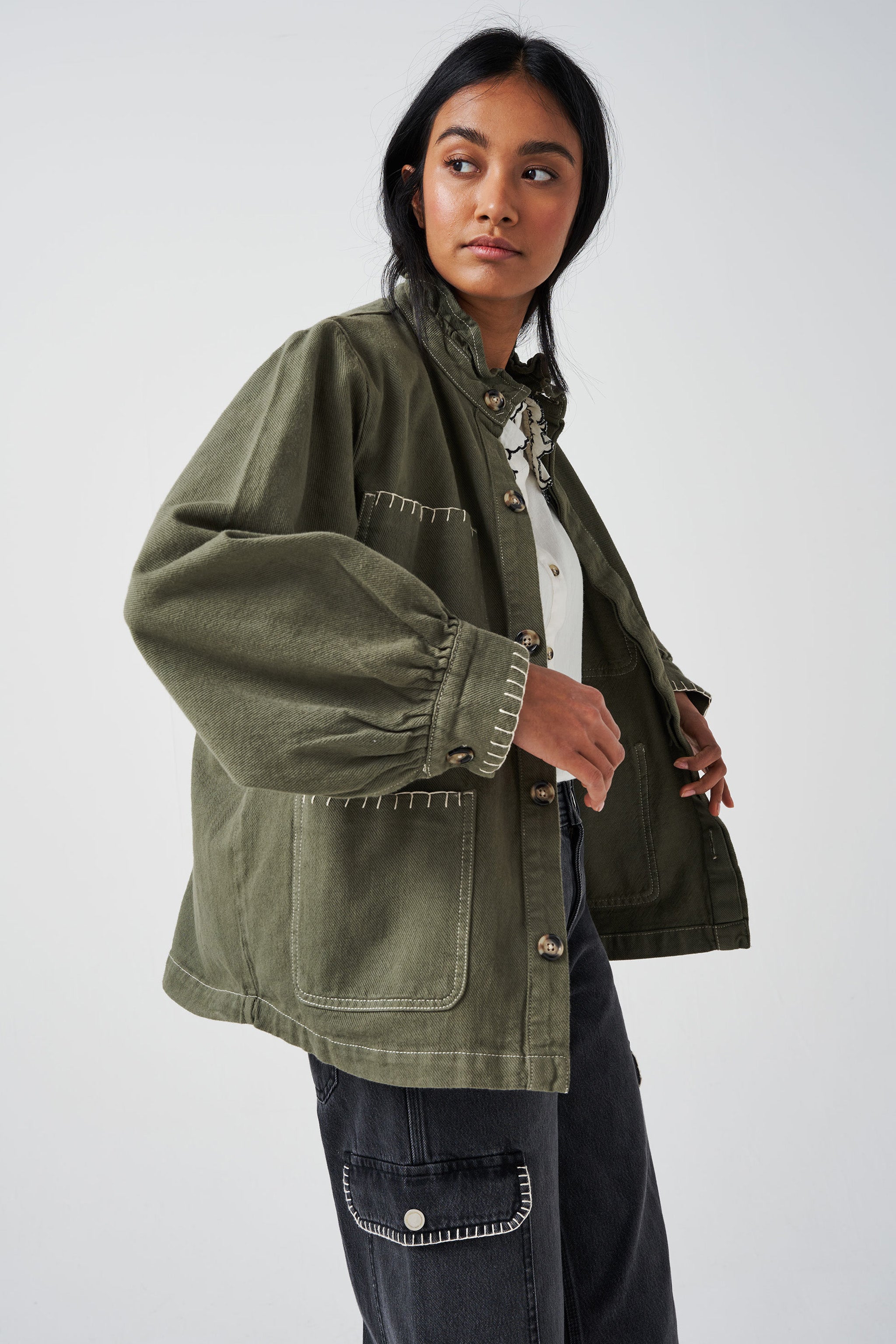 Pablo Denim Jacket in Khaki
