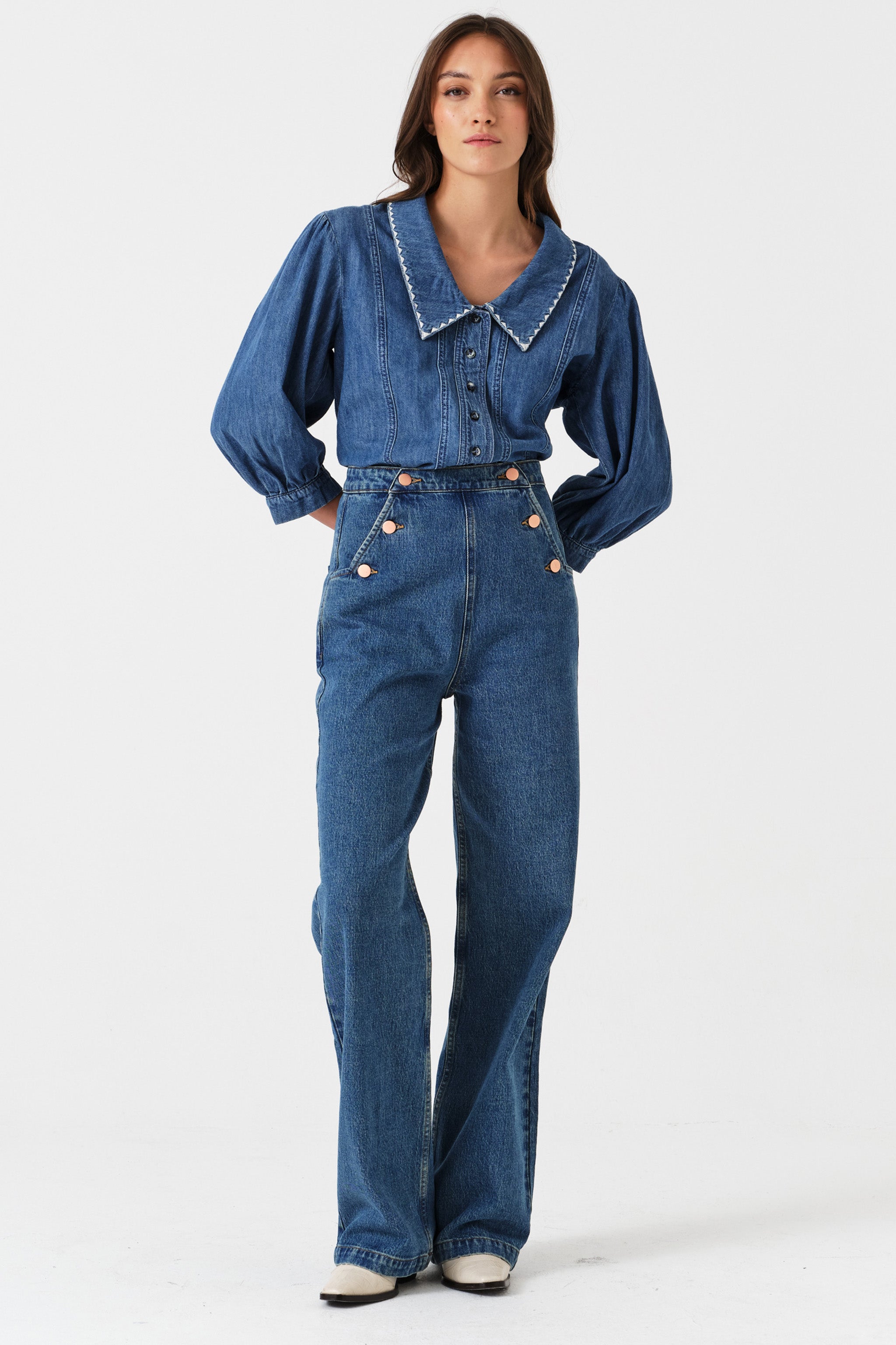 Margot High-Rise Flare Jean in Pasadena