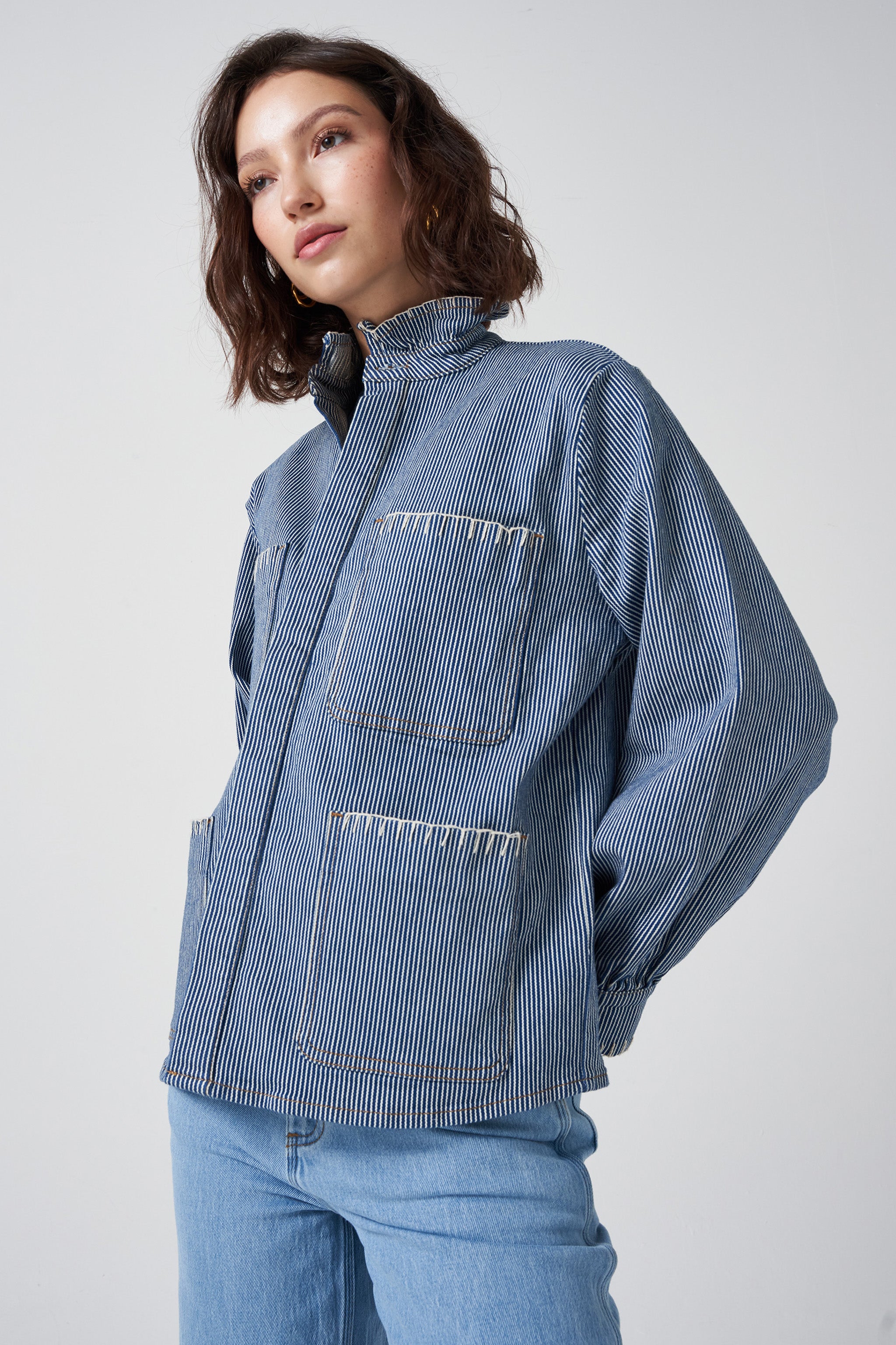 Pablo Denim Jacket in Denim Stripe