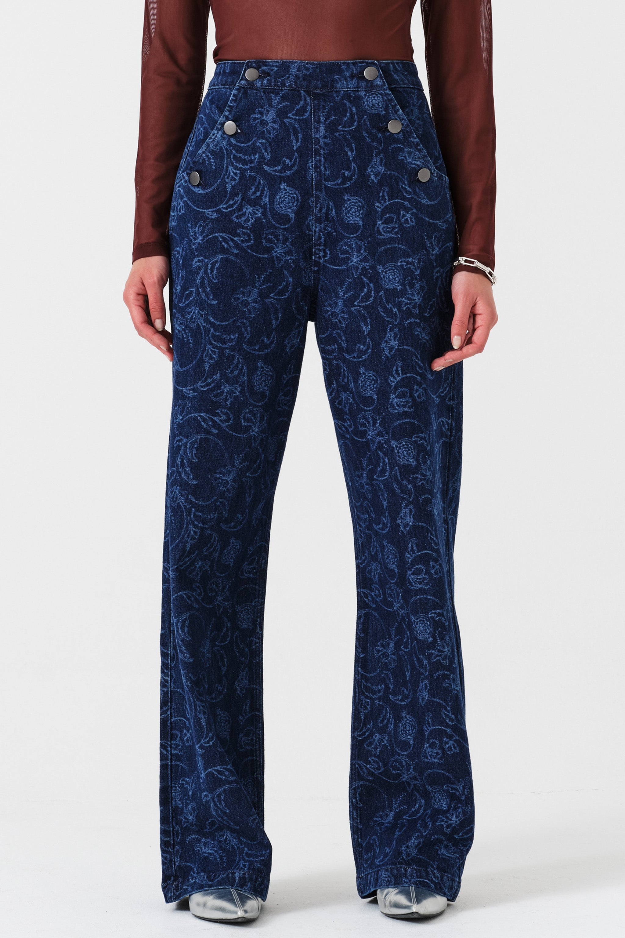 Margot High-Rise Flare Jean in Baroque Nightfall