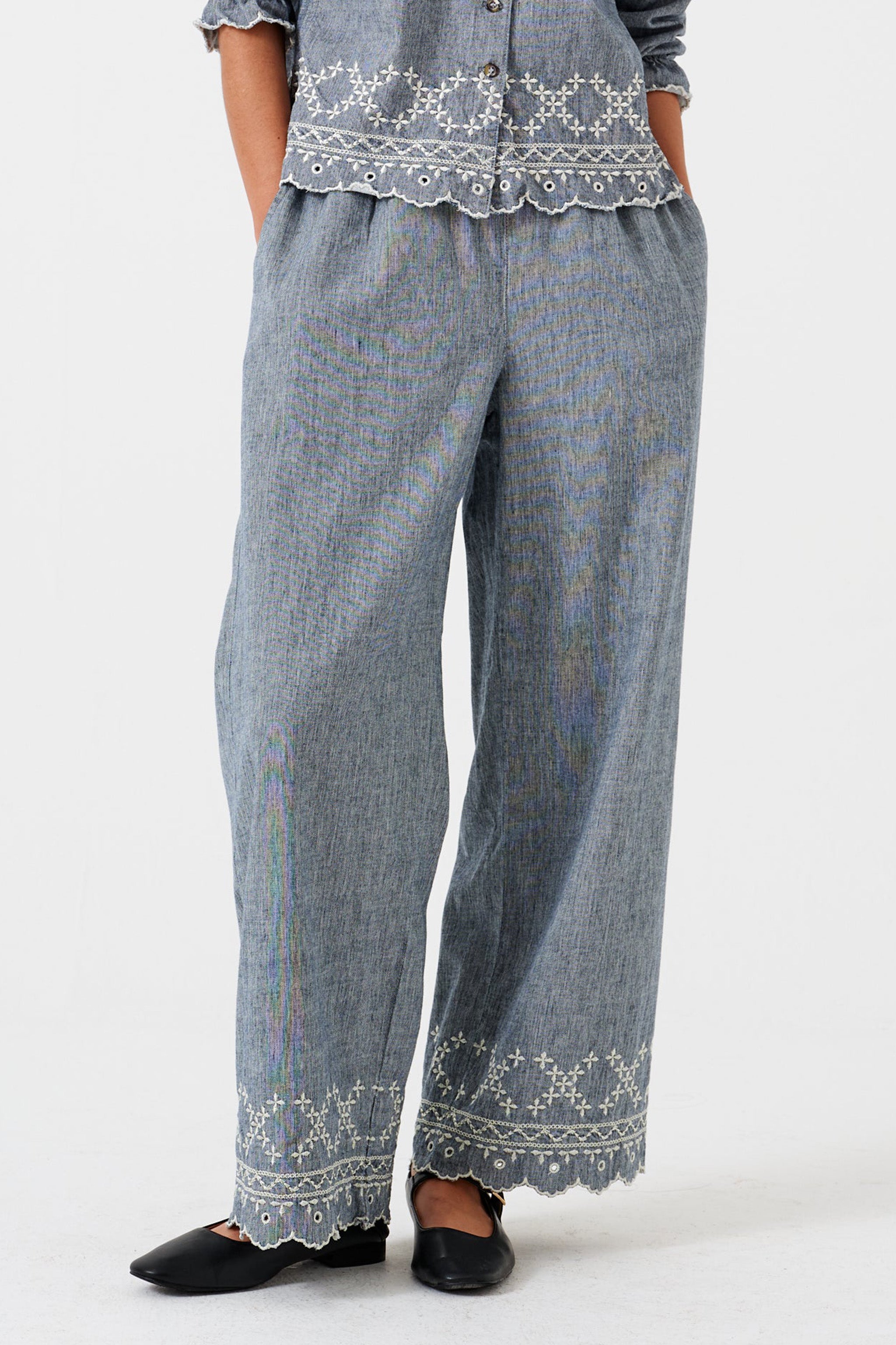 Sophie Pant in Indigo Linen - seventy + mochi