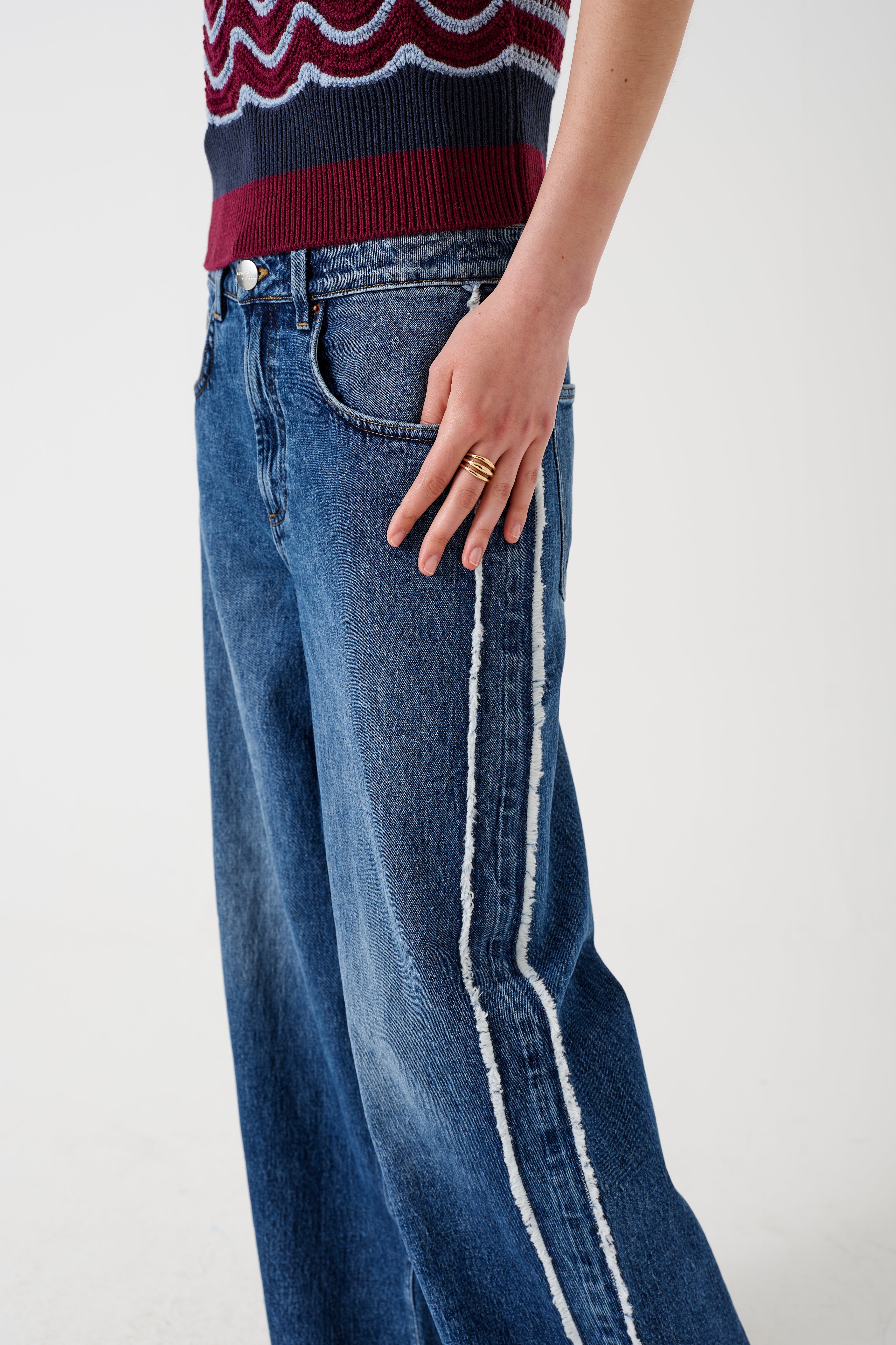 Gracie Side Stripe Jean in Pasadena Vintage - seventy + mochi