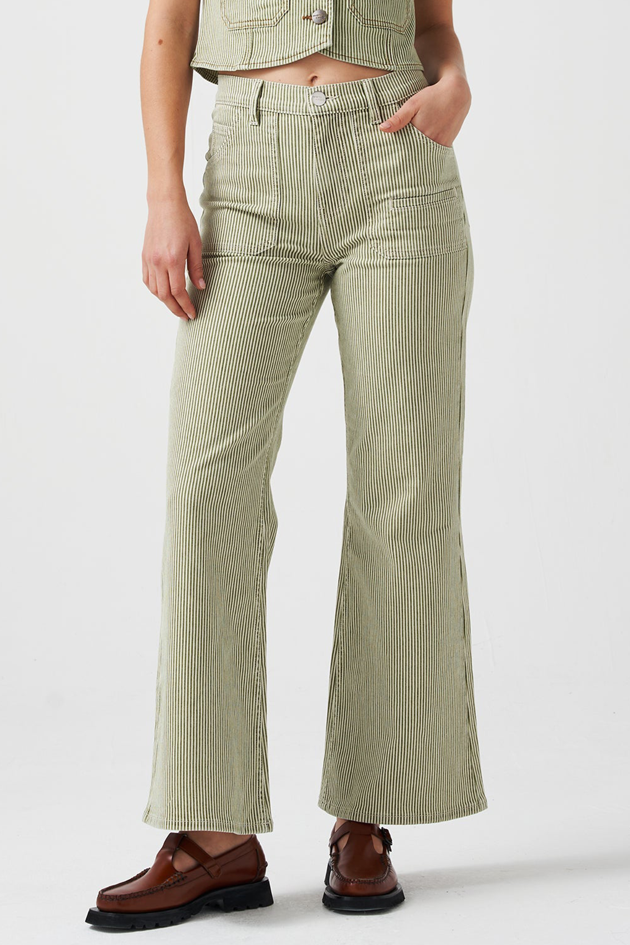 Queenie Jean in Khaki Stripe - seventy + mochi