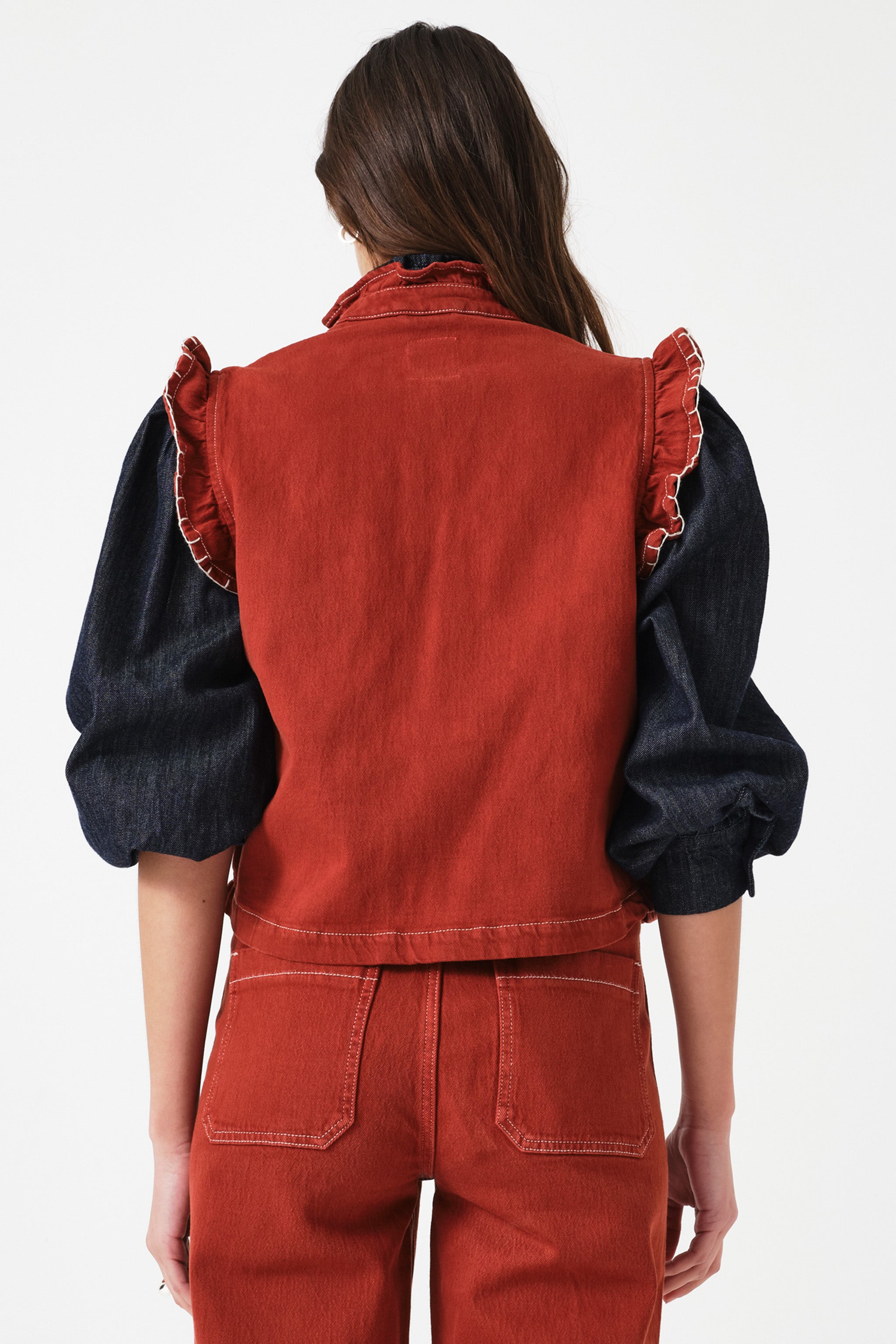 Pablo Waistcoat in Dark Rust - seventy + mochi