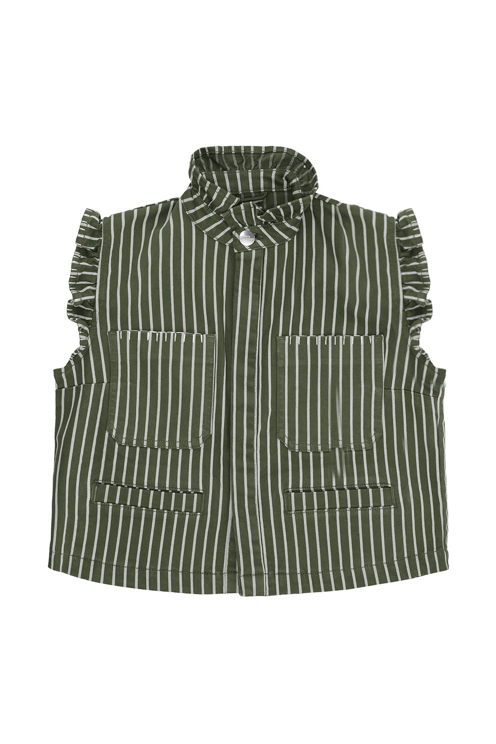 Pablo Waistcoat in Striped Khaki - seventy + mochi