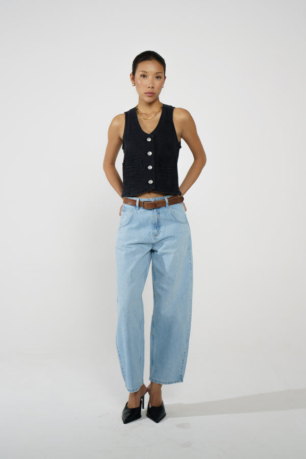 Bo Barrel Leg Jean in Sunbleached - seventy + mochi