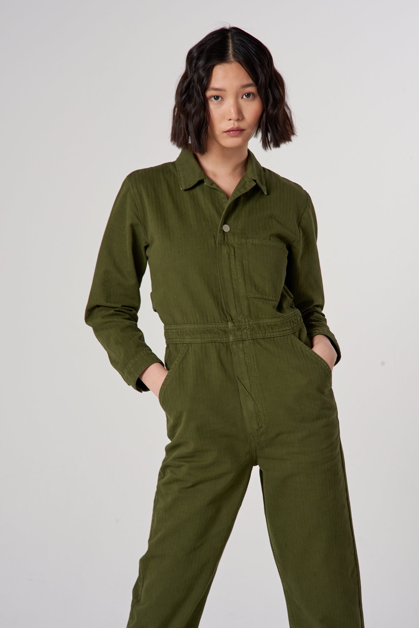 Indie Jumpsuit in Pine - seventy + mochi