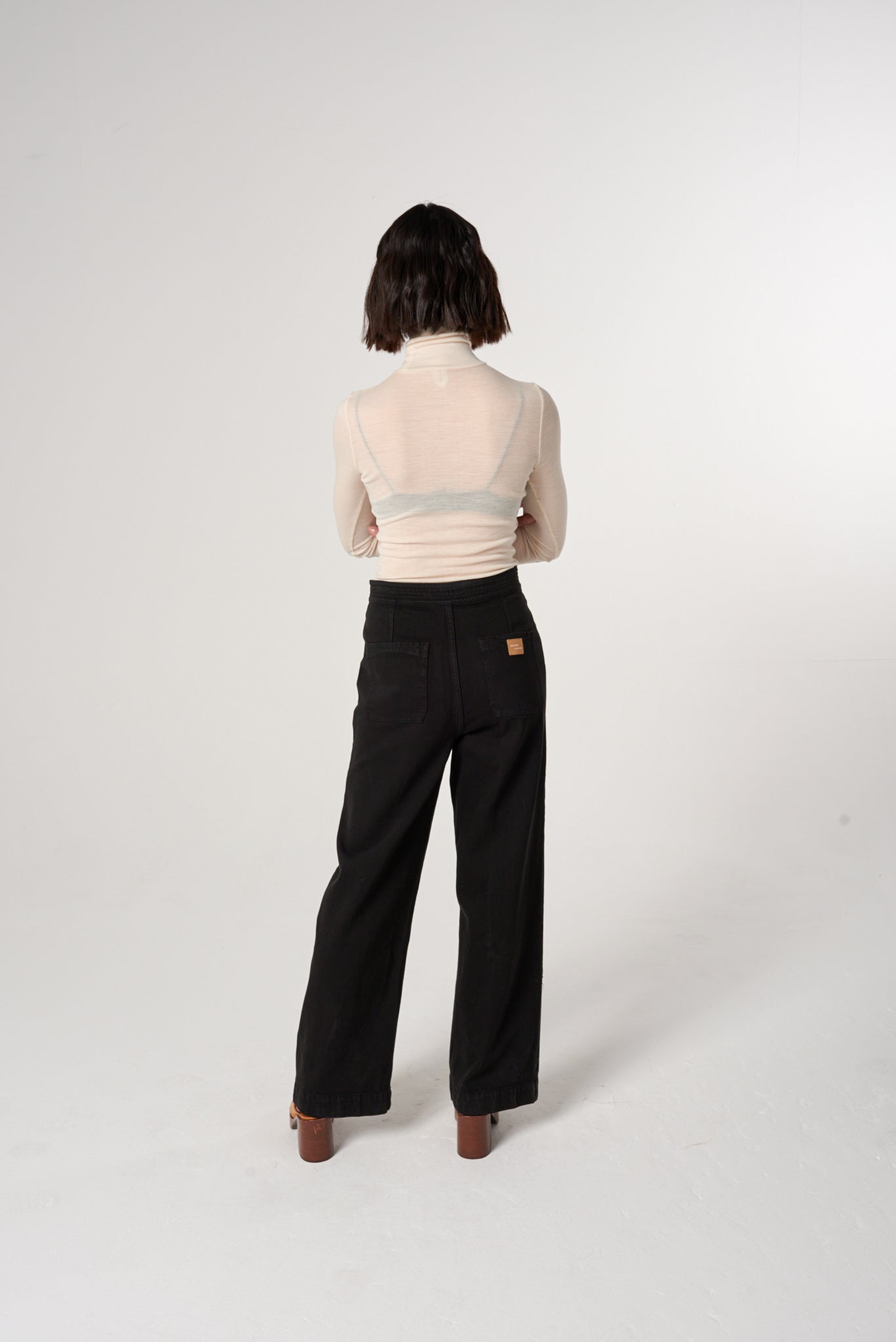 Marie Sailor Jean in Black Denim - seventy + mochi