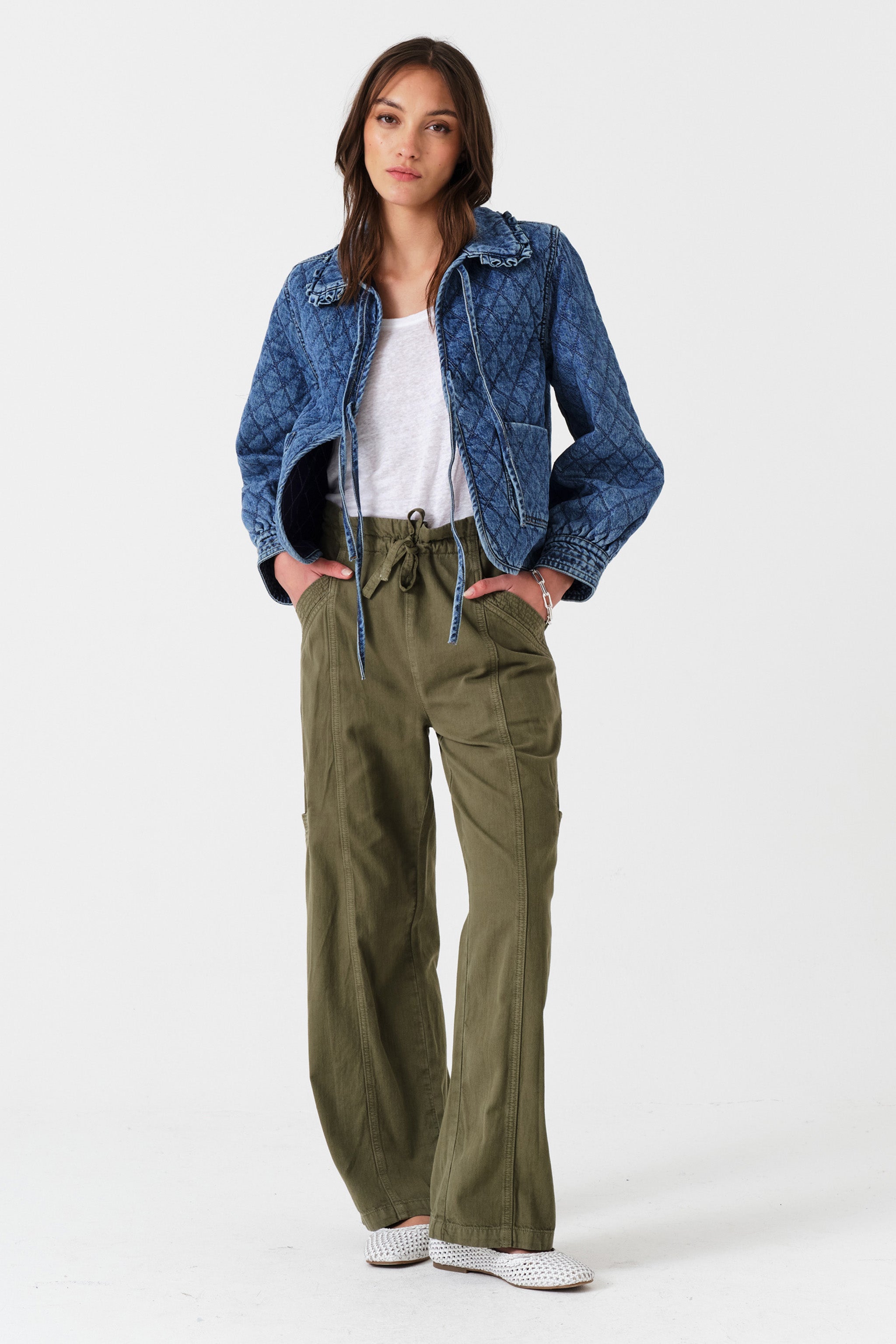 Juno Pant in Khaki - seventy + mochi