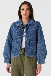 Heidi Quilted Denim Jacket in Dark Weekender
