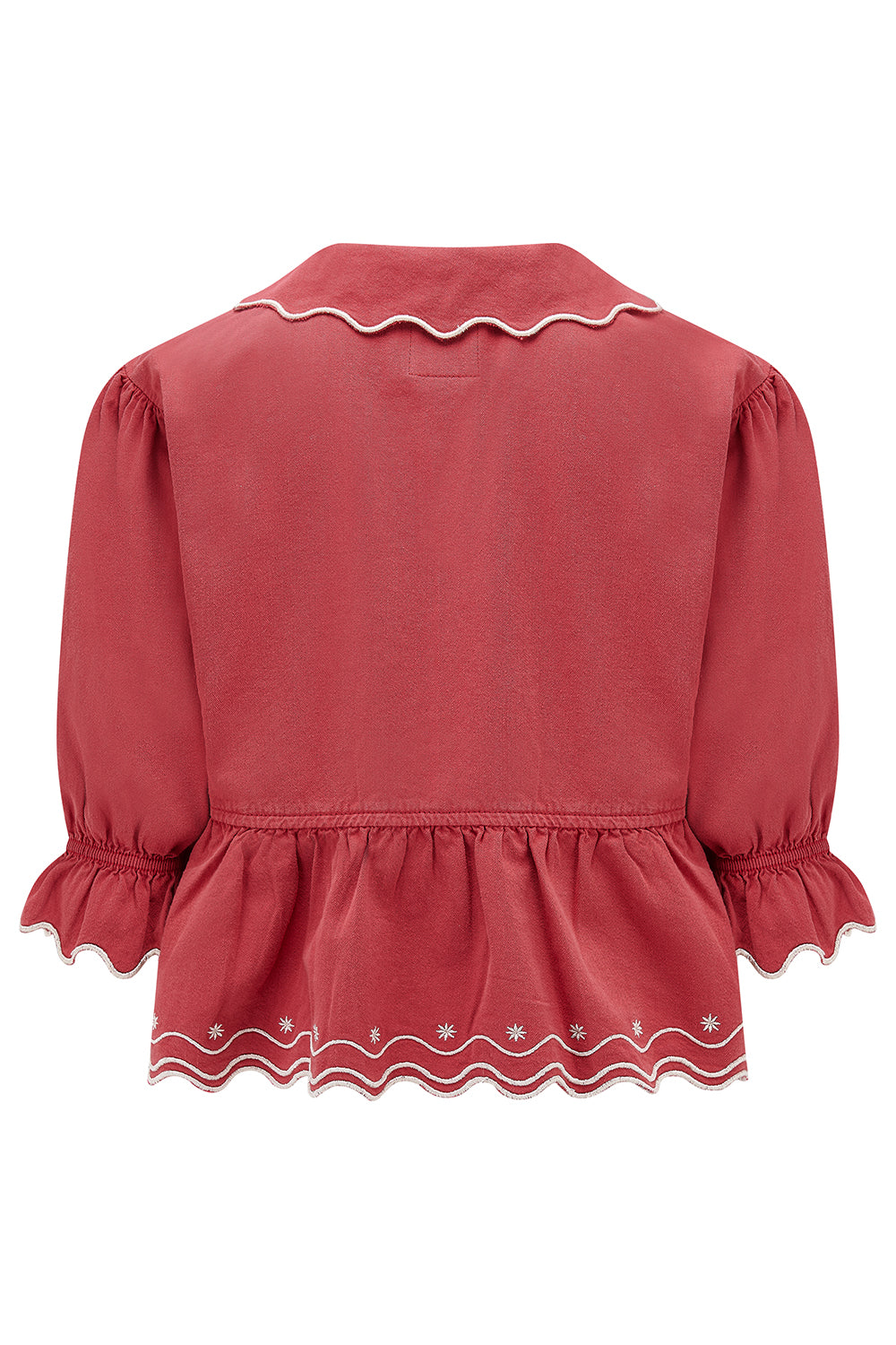 Ana Tie Blouse in Vintage Red