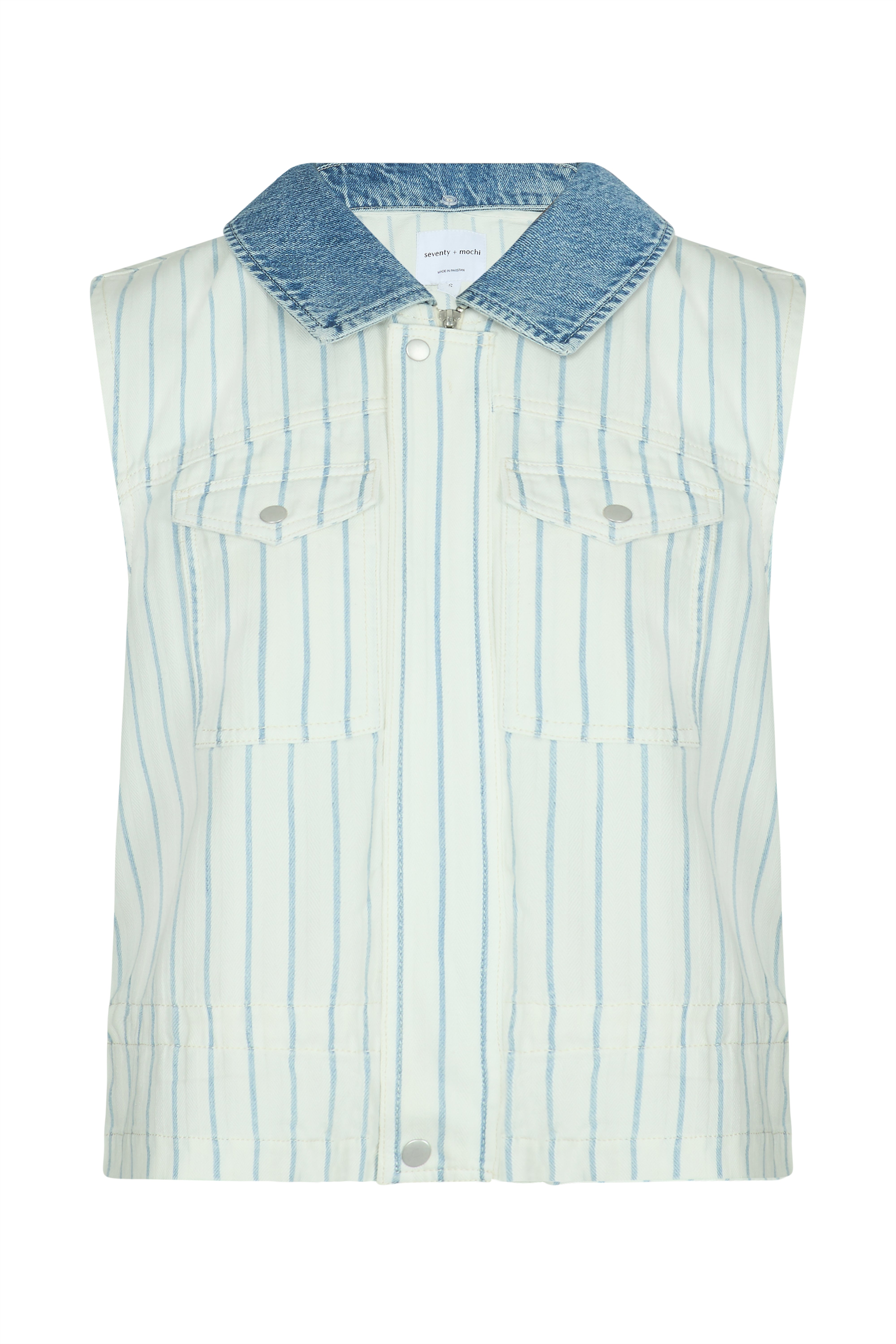 Billie Vest In Faded Stripe - seventy + mochi