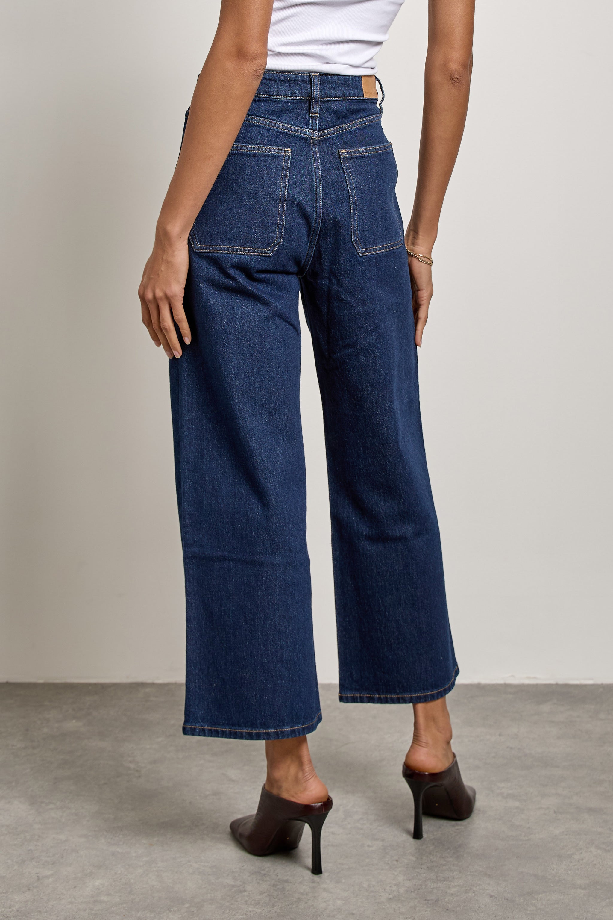 Eden Cropped Wide Leg Jean in Americana