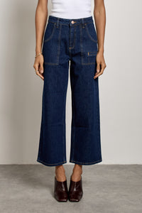 Eden Cropped Wide Leg Jean in Americana
