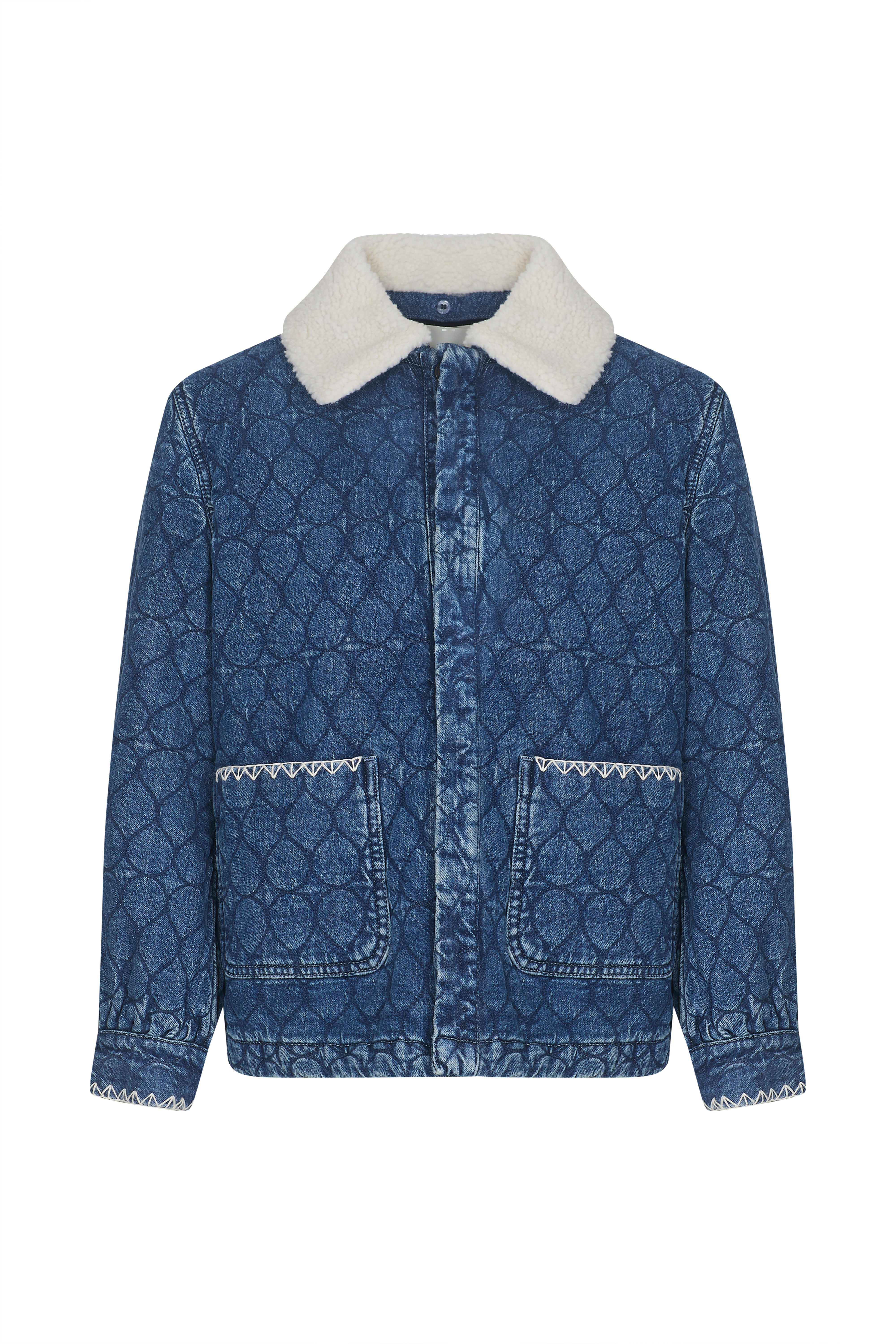 Frida Sherpa Collar Quilted Jacket in Pasadena