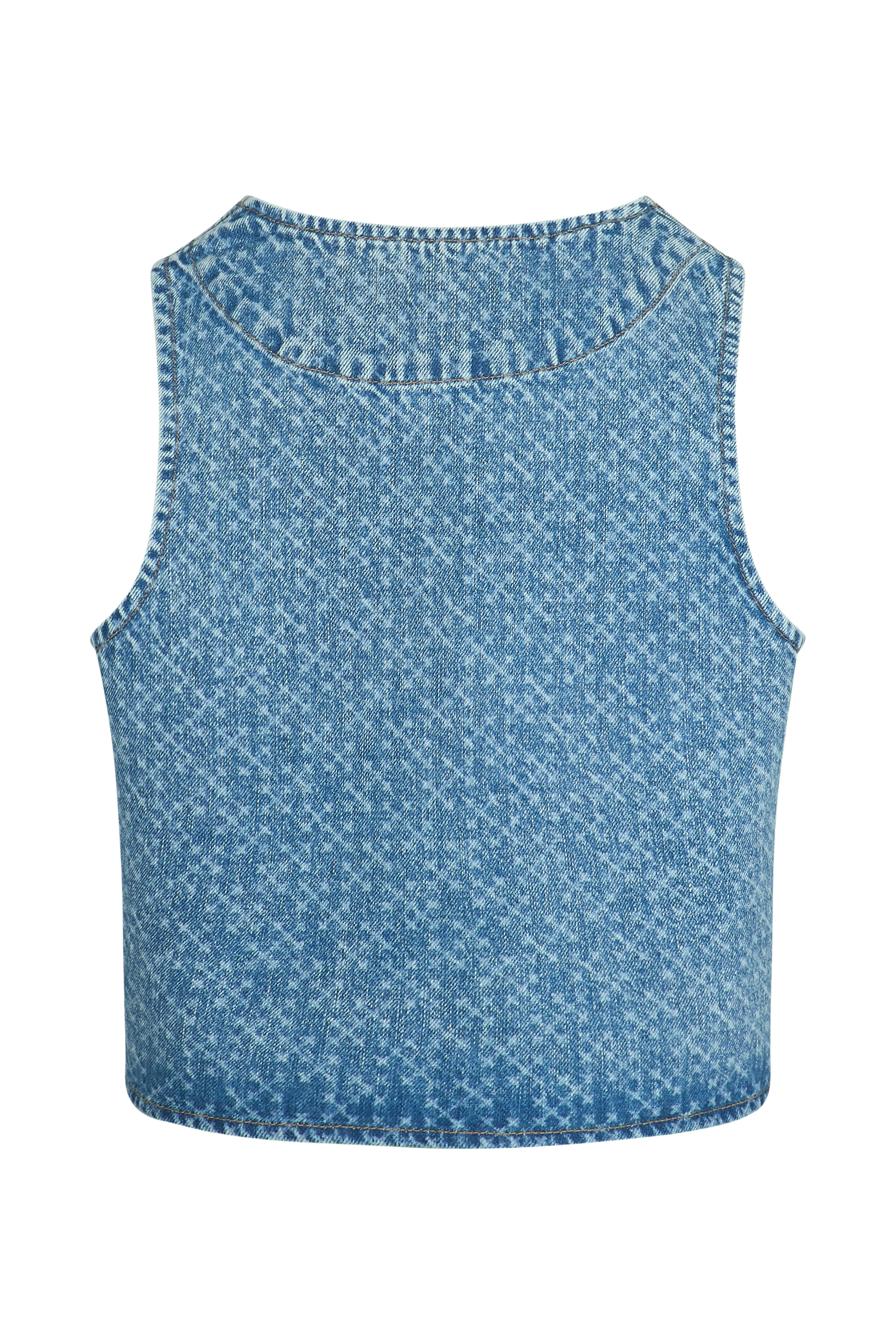 Kane Cropped Vest In Laser Malibu - seventy + mochi