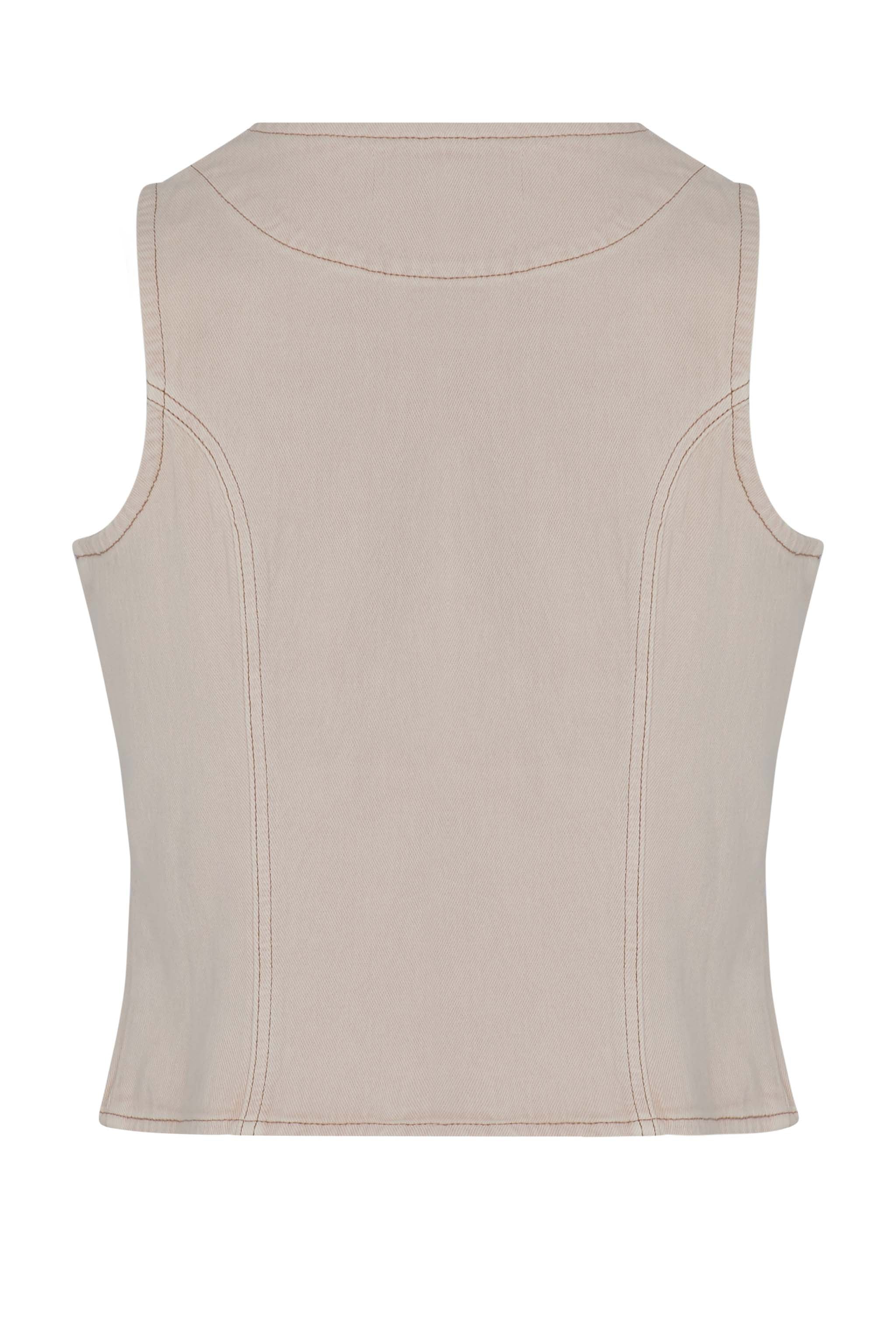 Kiki Denim Vest in Pebble