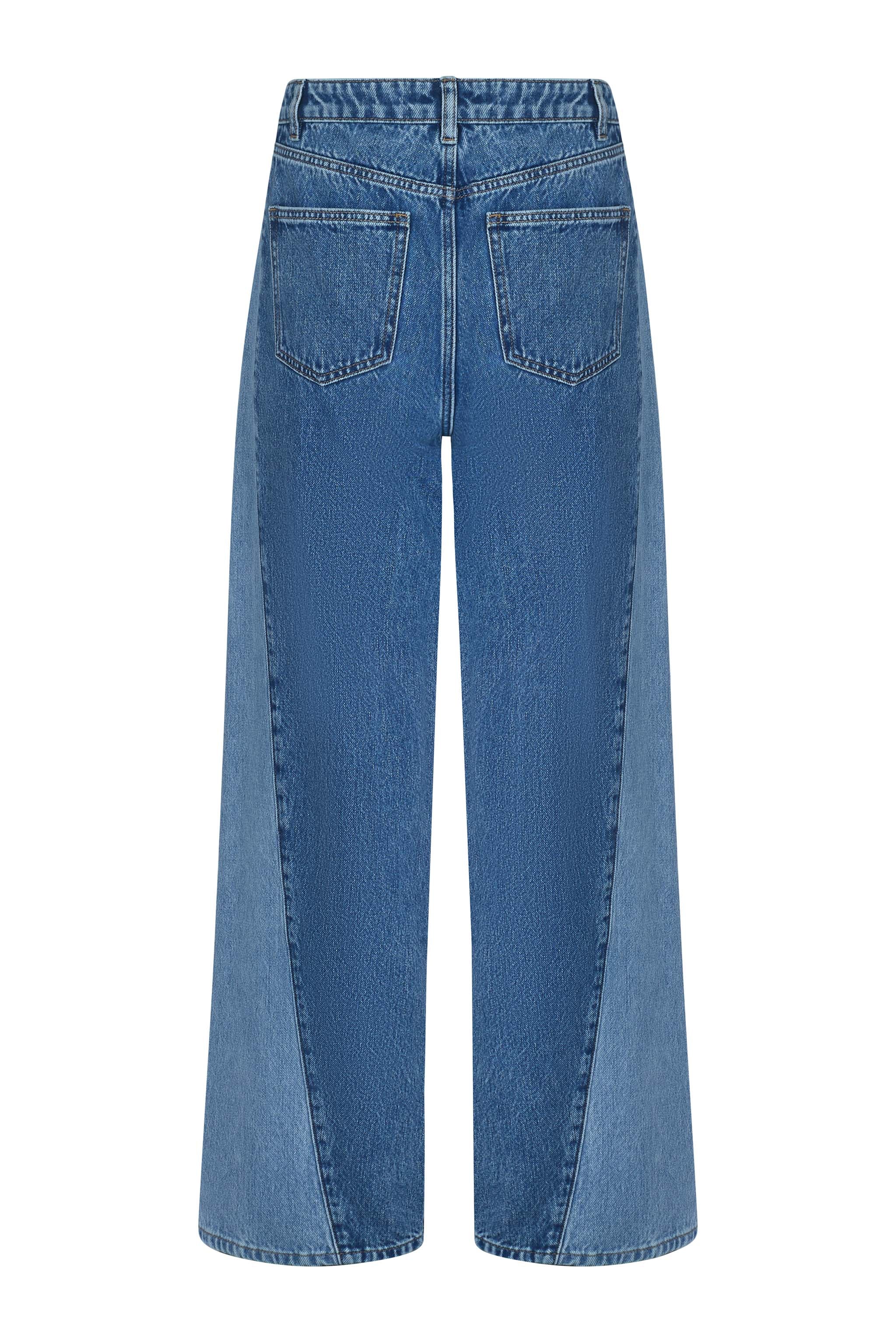 Nina Barrel Leg Jean in Two Tone