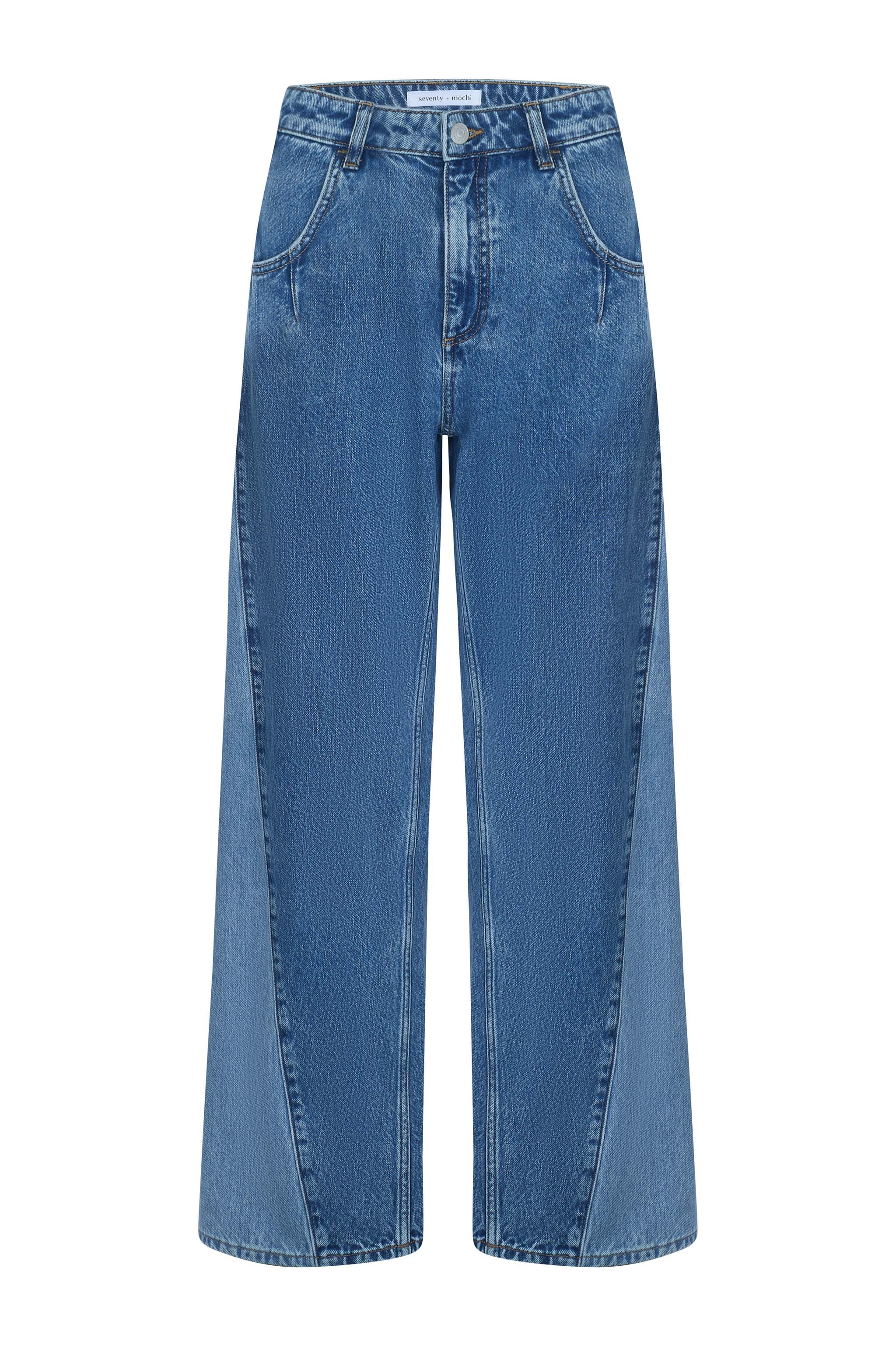 Nina Barrel Leg Jean in Two Tone