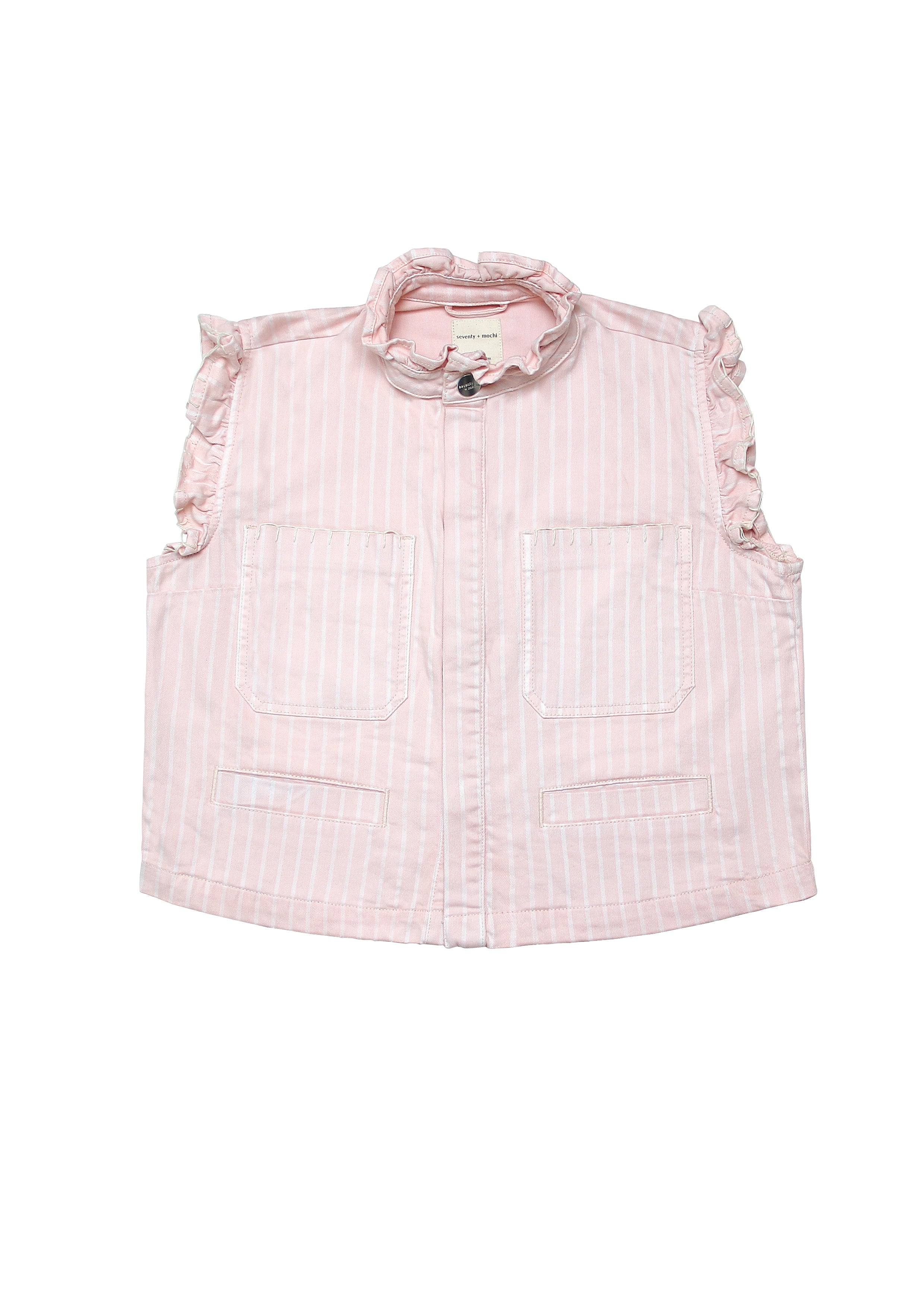 Pablo Waistcoat in Pink Dawn Wide Stripe