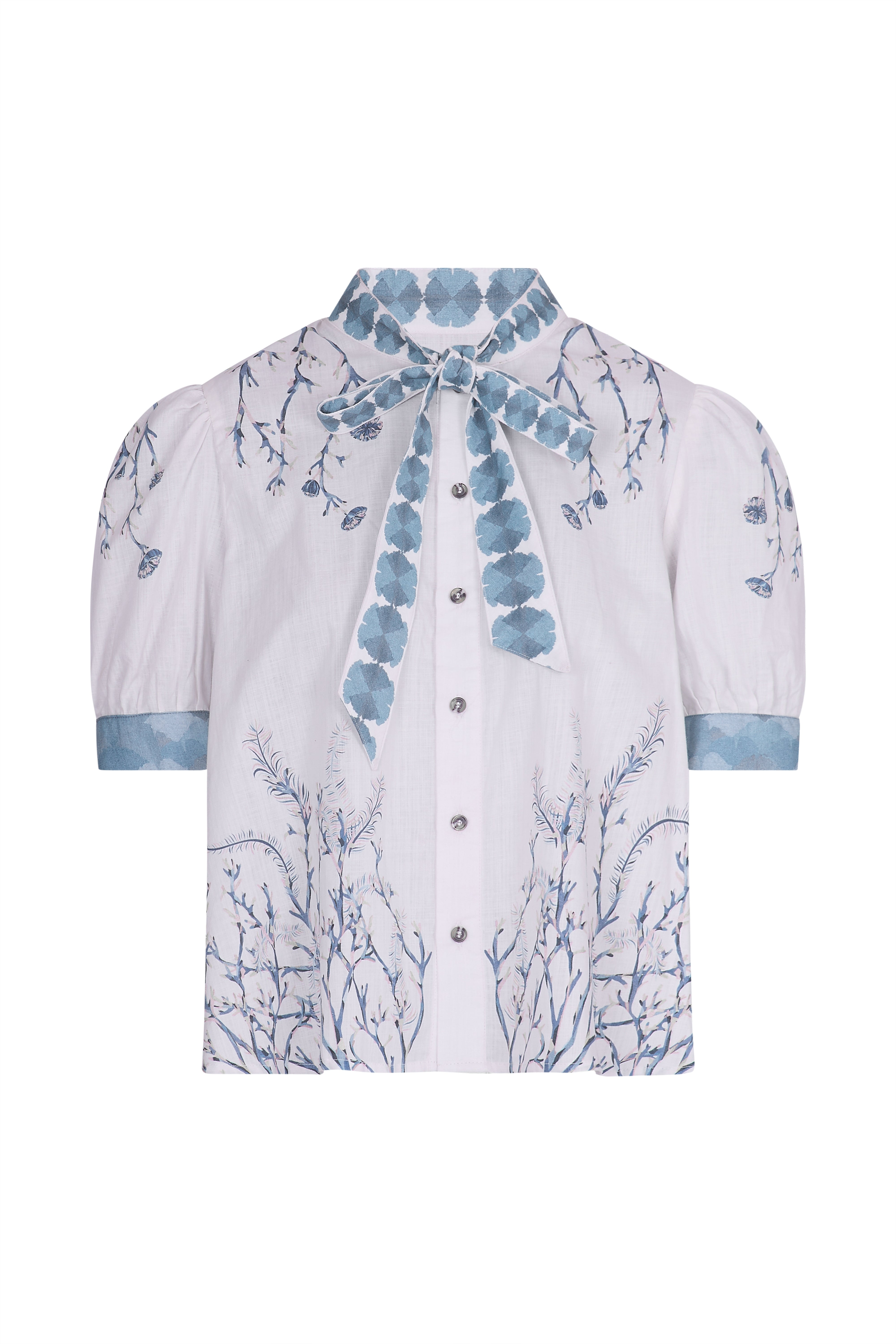 Poppy Blouse in Indigo Coral - seventy + mochi