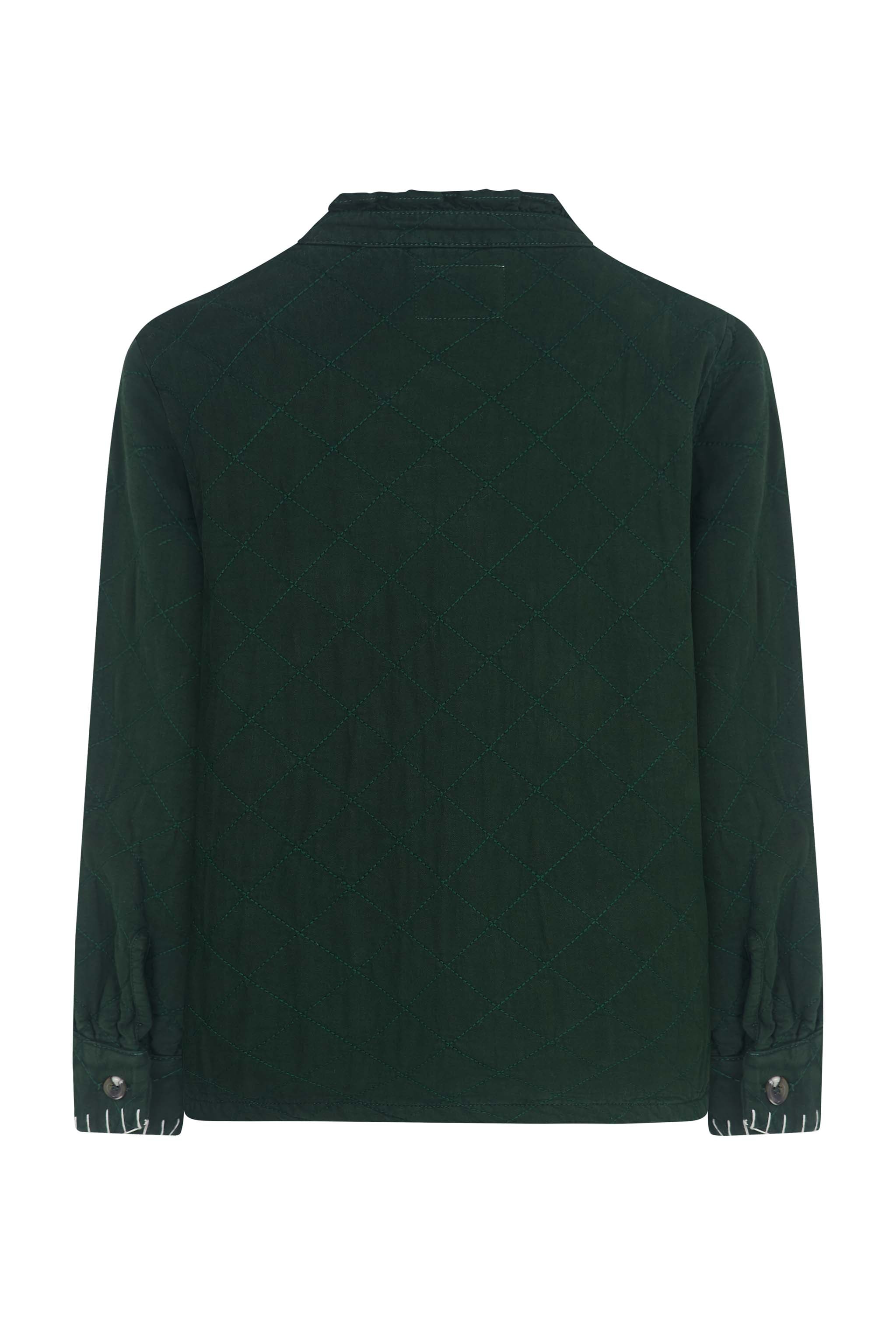 Pablo Quilted Denim Jacket in Dark Pine