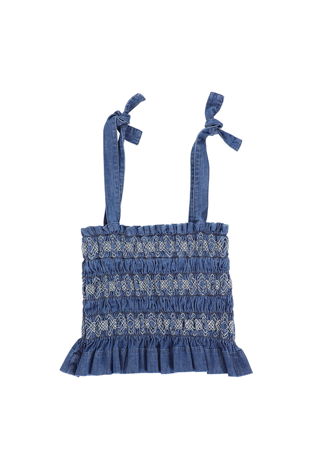 Sally Tie Bandeau Vest in Washed Indigo - seventy + mochi