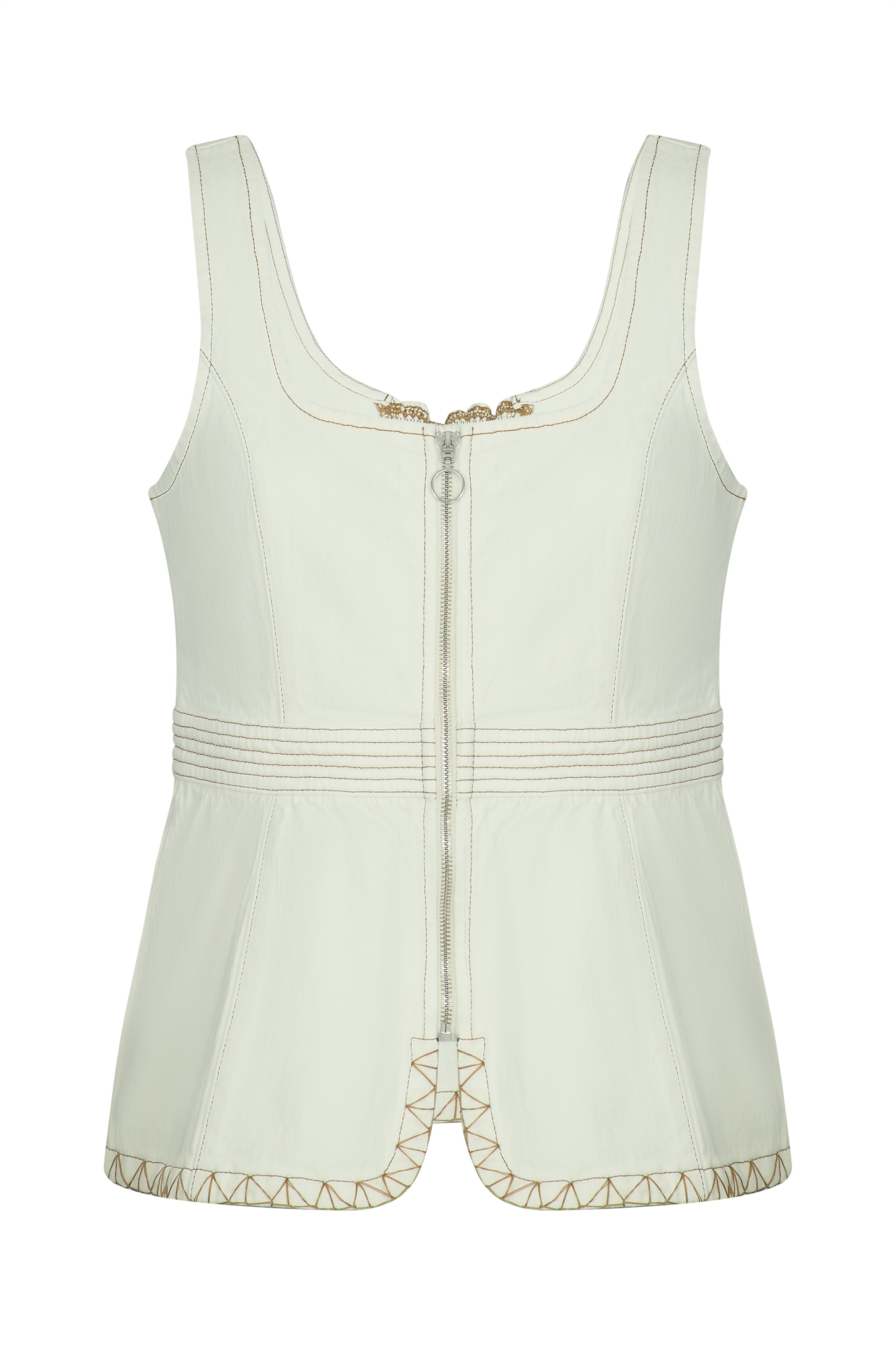 Sasha Corset Top In Ecru - seventy + mochi