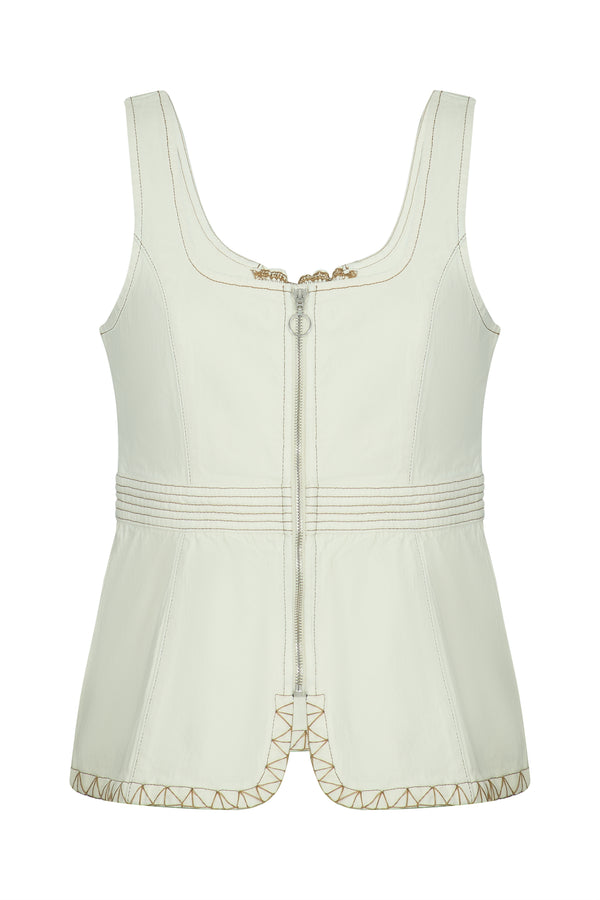 Sasha Corset Top In Ecru - seventy + mochi