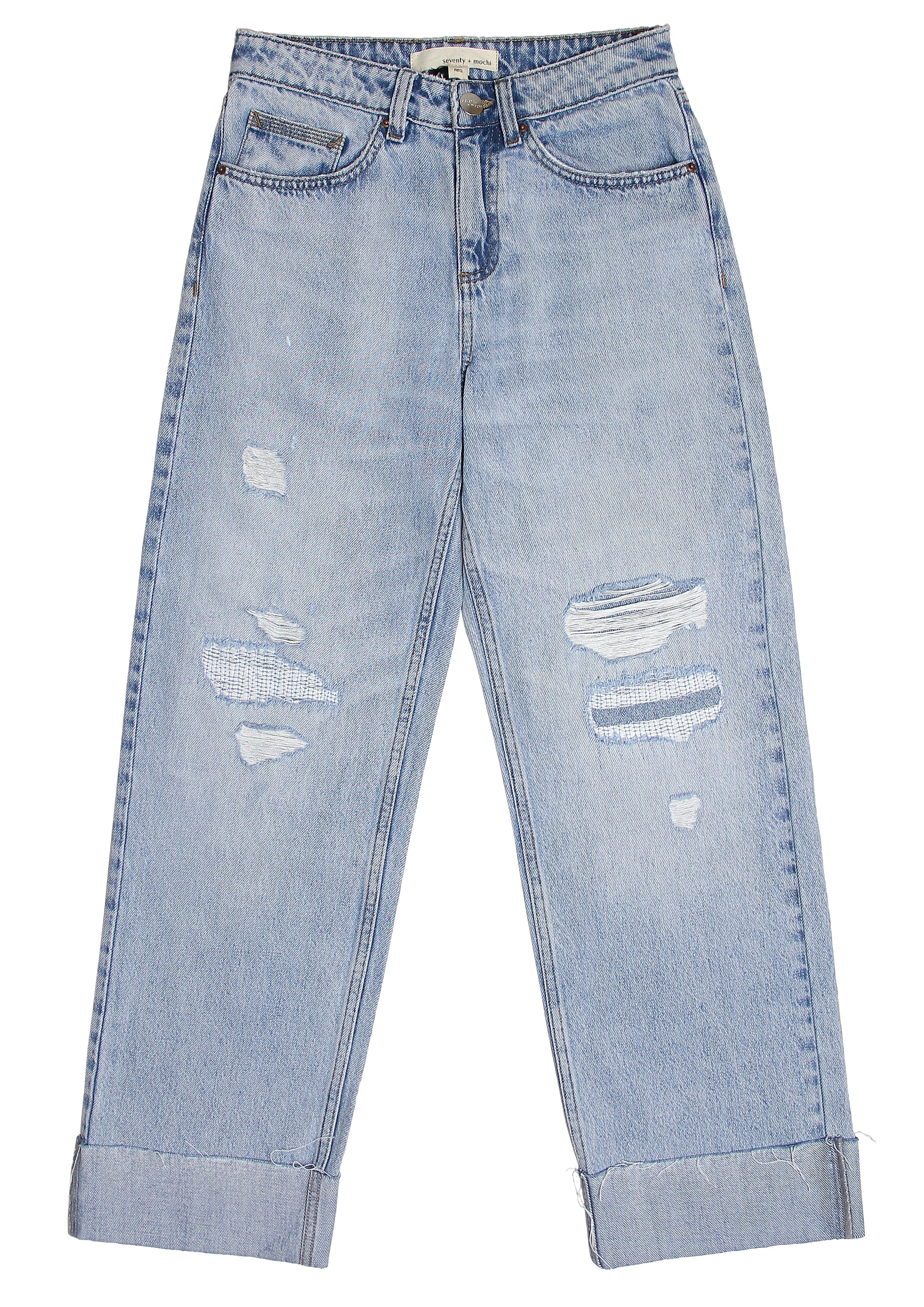 Stevie Turn Up Jean in Vintage Destroyed Austin