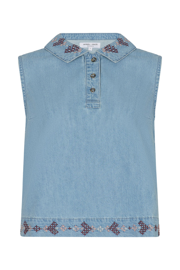 Tobi Tank Top In Summer Sky - seventy + mochi