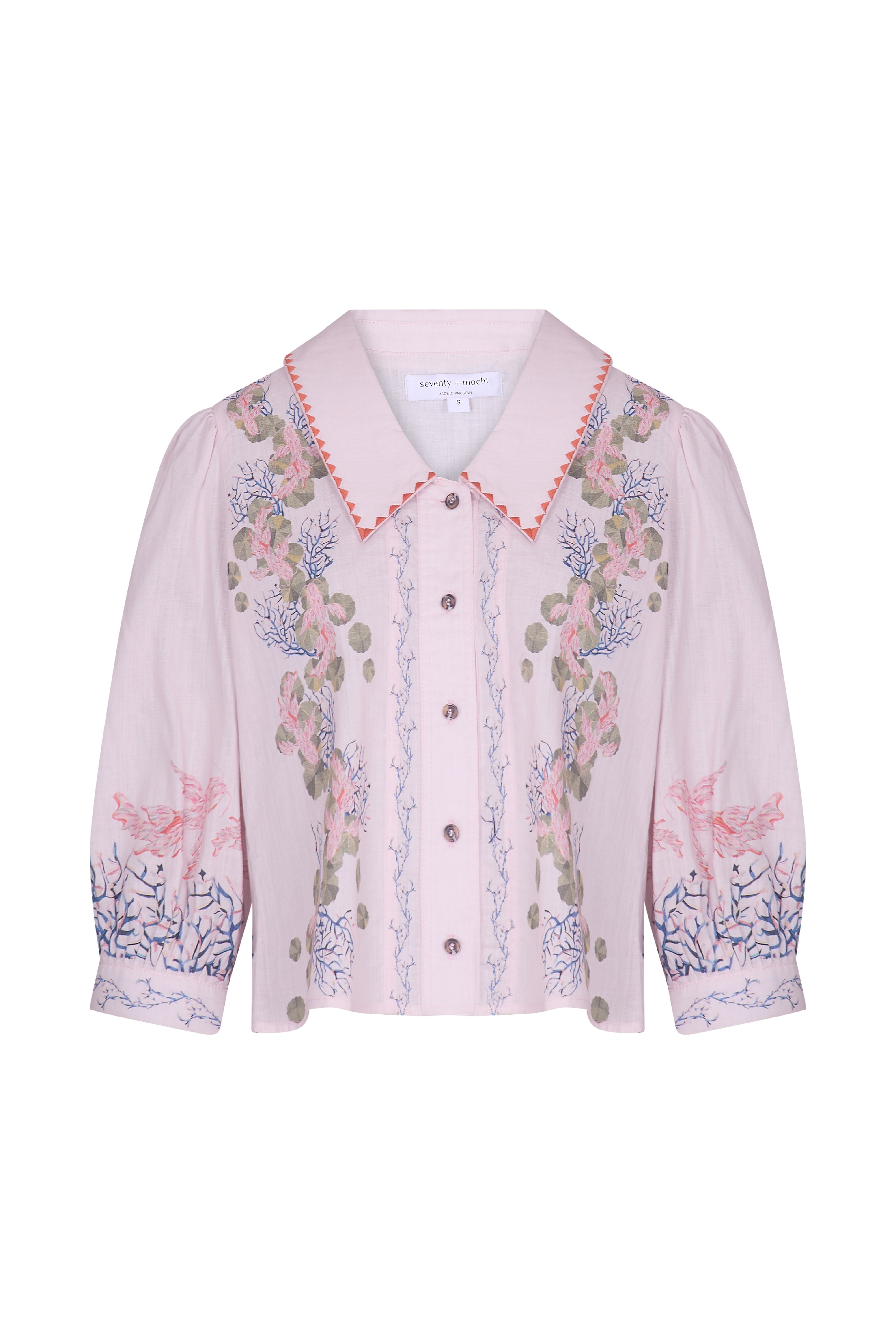 Zena Blouse in Indigo Coral - seventy + mochi