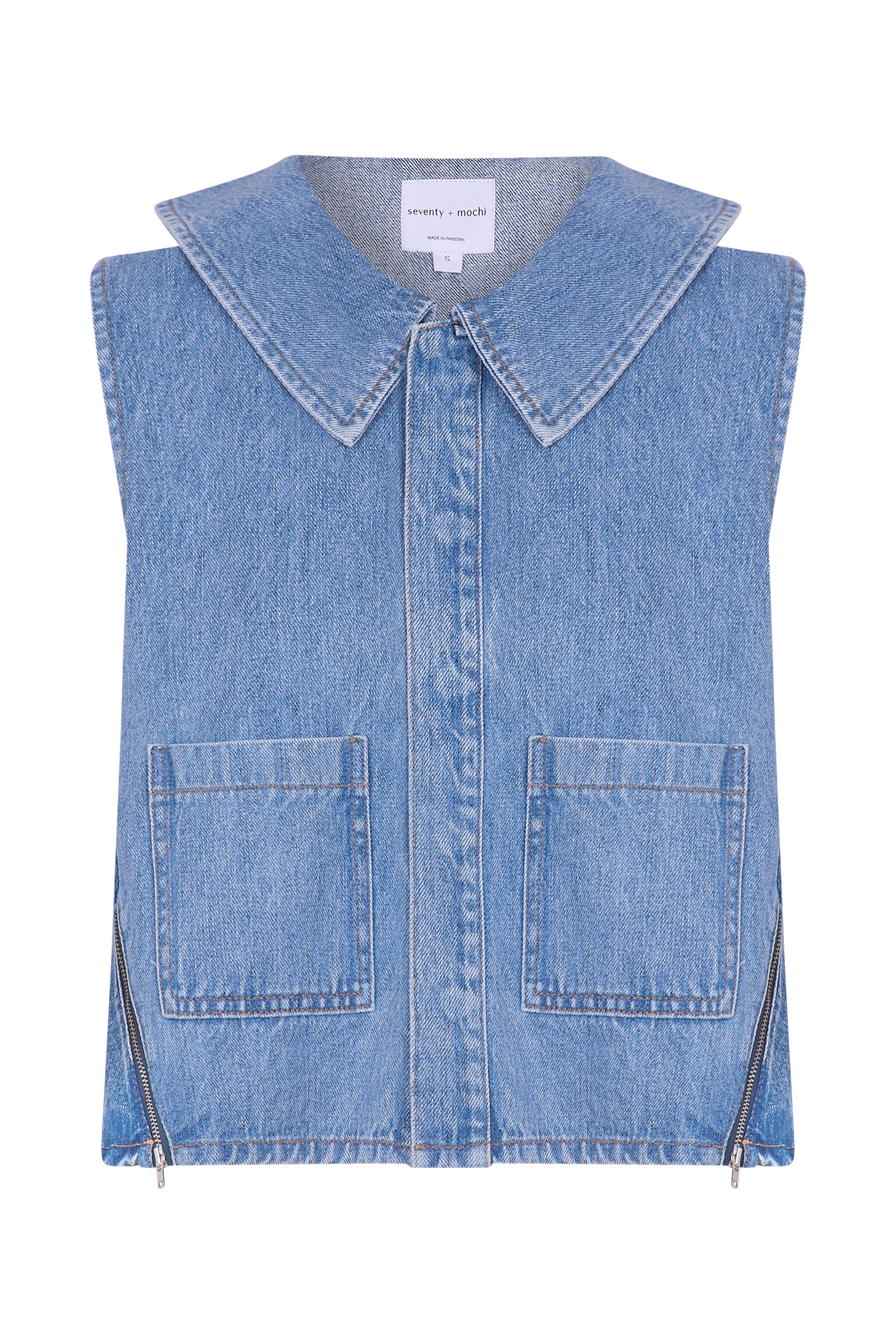 Zuri Vest In Two Tone - seventy + mochi