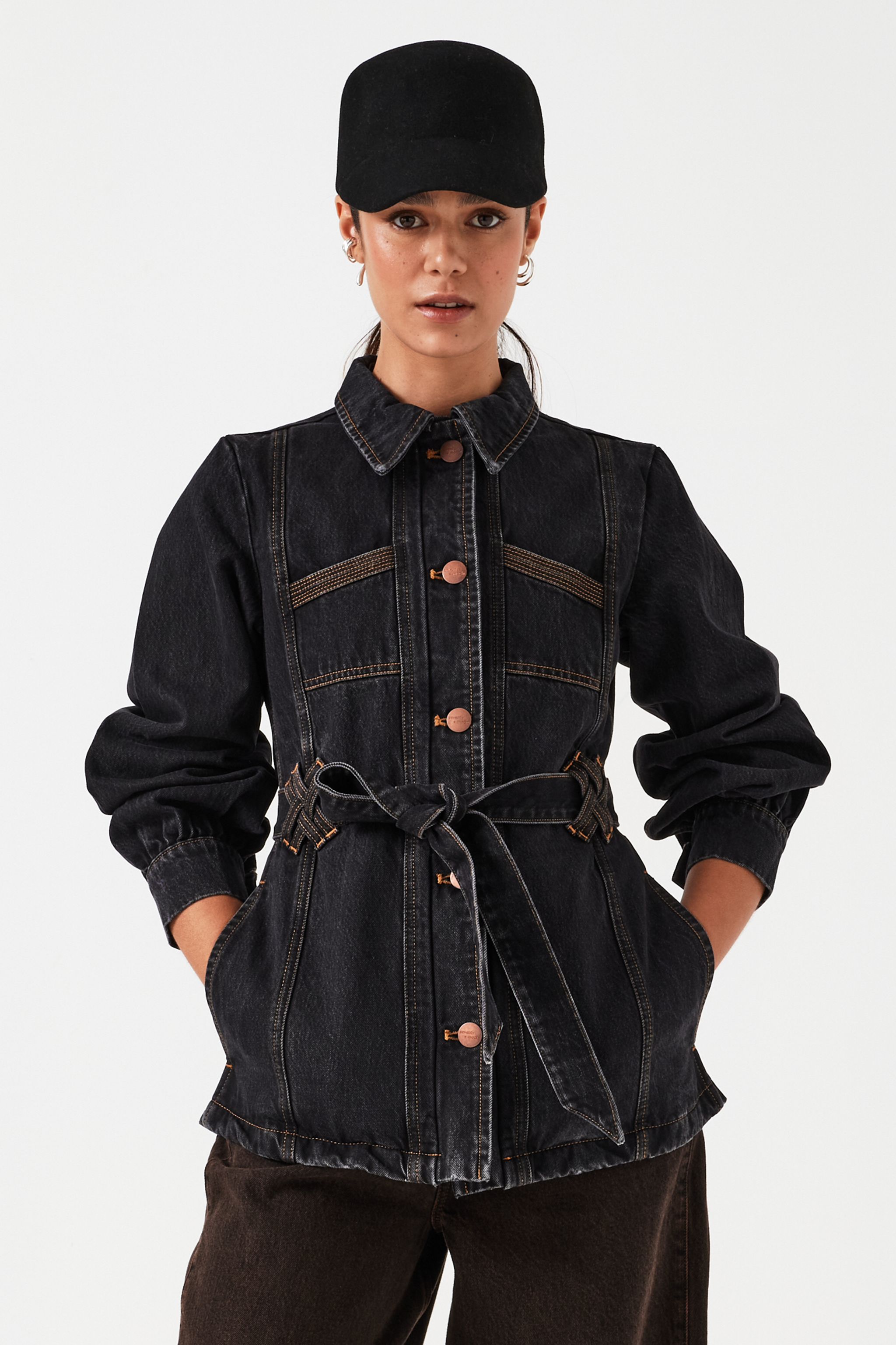 Willow Jacket in Black Denim - seventy + mochi