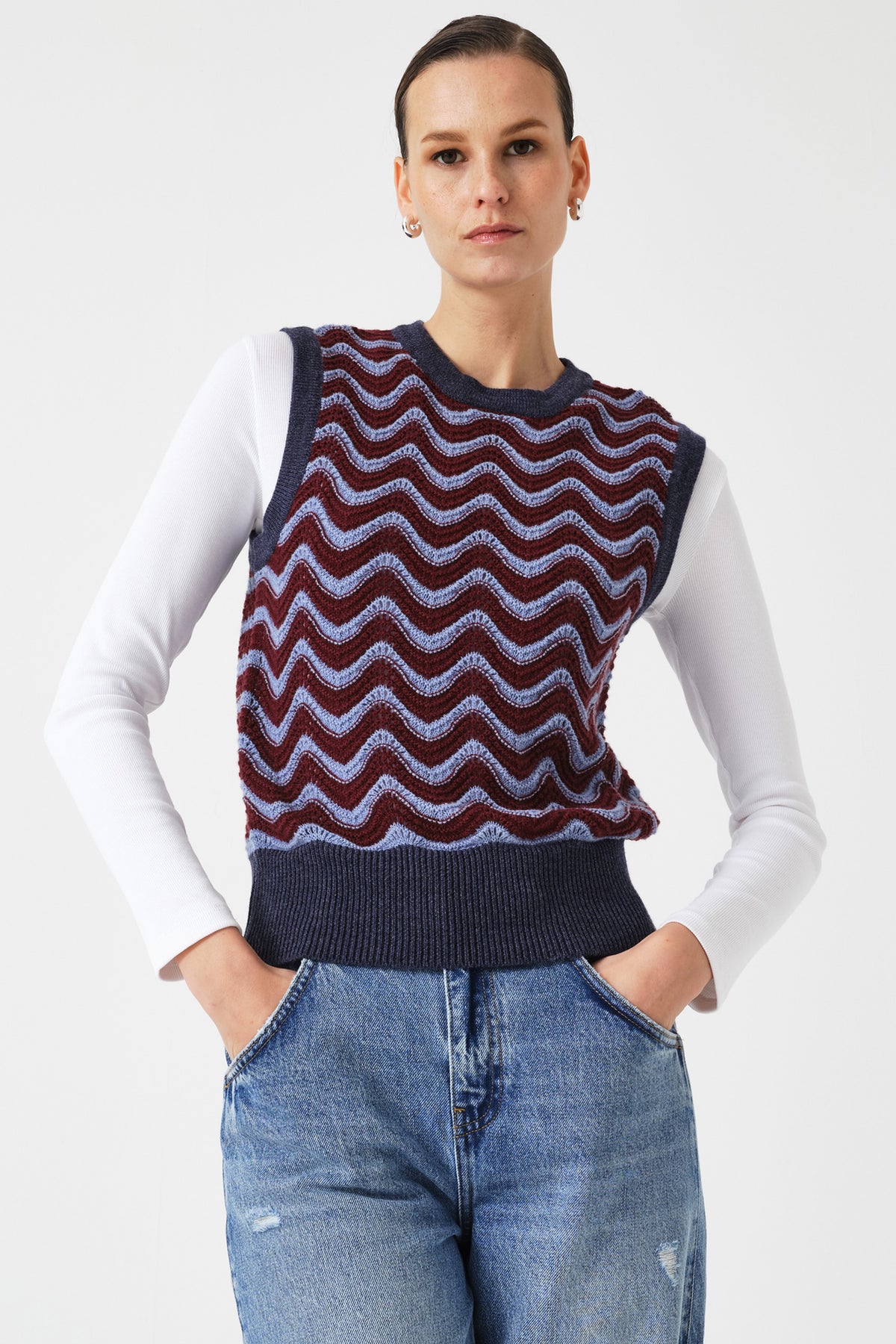 Bennie Wool Vest in Mulberry - seventy + mochi