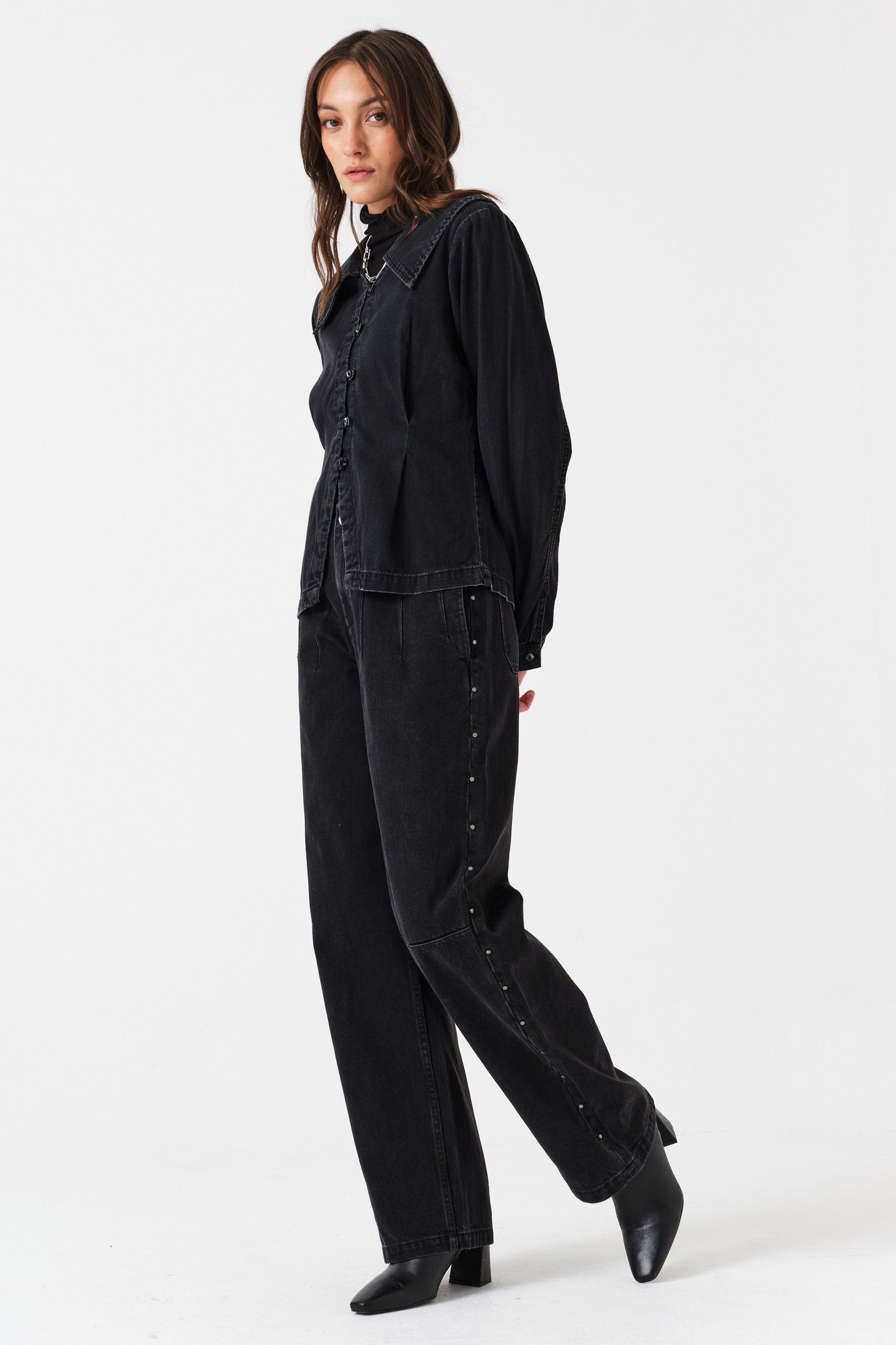 Bette Button Up Denim Shirt in Fairbanks