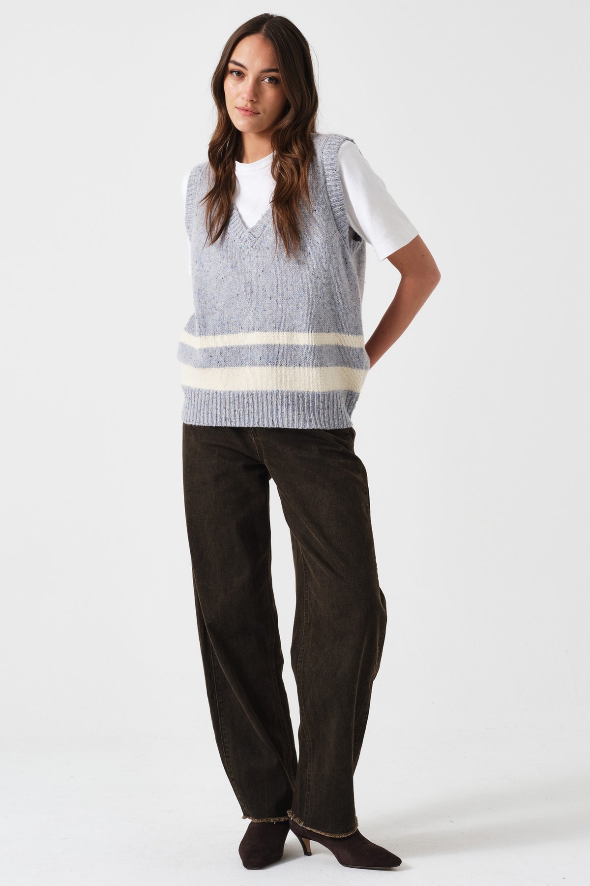 Cassidy Wool Vest in Sky Blue - seventy + mochi